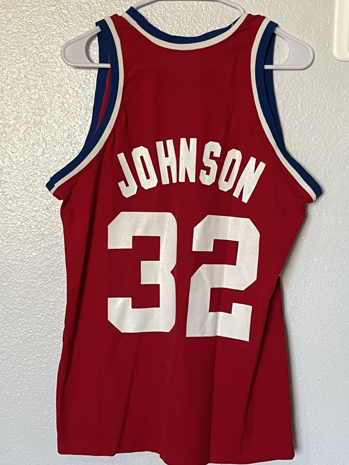 Vintage VTG 1987 NBA ALL STAR MAGIC JOHNSON SAND-KNIT RED BASKETBALL Size US L / EU 52-54 / 3 - 7 Thumbnail