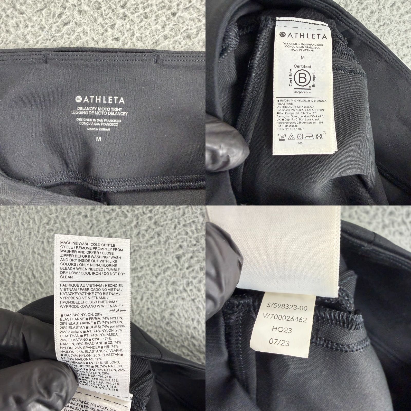 Athleta Athleta Leggings Womens M Black Ankle Zipper Pull On Stretch Delancey Moto Size 32" / US 10 / IT 46 - 9 Thumbnail