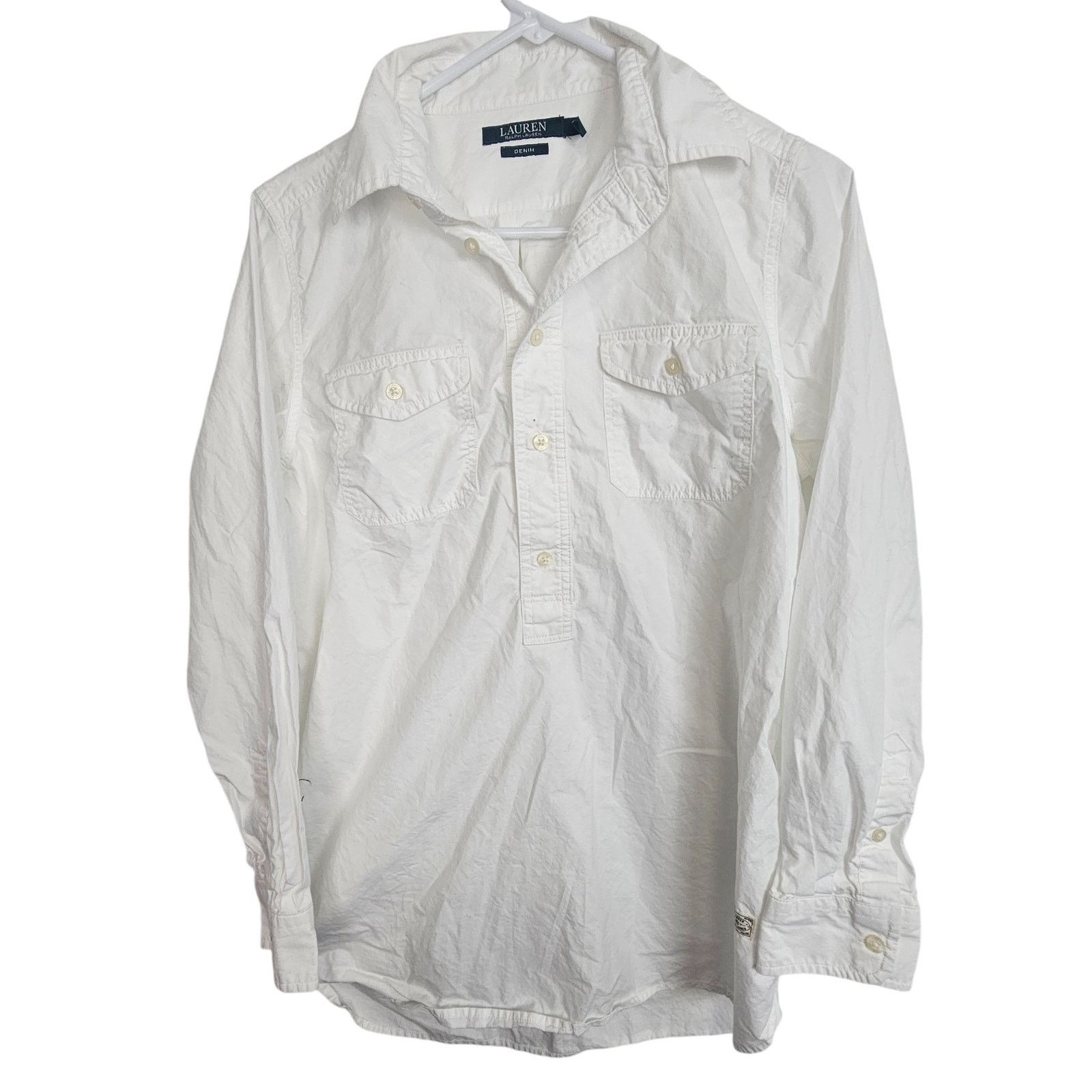 Lauren Ralph Lauren Lauren Ralph Lauren Womens Denim Shirt Size M Classic Preppy Size M / US 6-8 / IT 42-44 - 1 Thumbnail