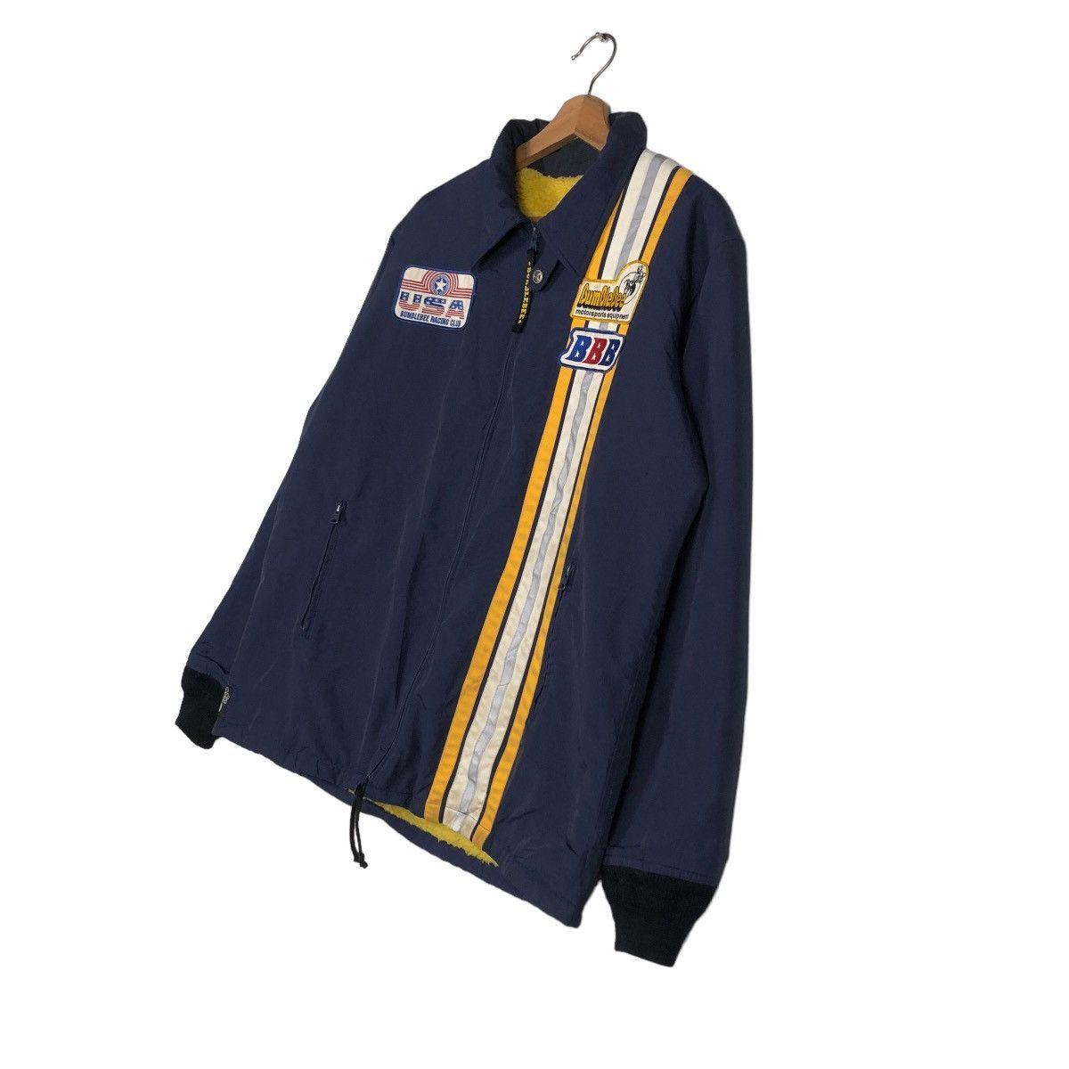 Japanese Brand 📌VINTAGE BOMBER BIKER JACKET BUMBLEBEE RACING CLUB USA Size US L / EU 52-54 / 3 - 3 Thumbnail