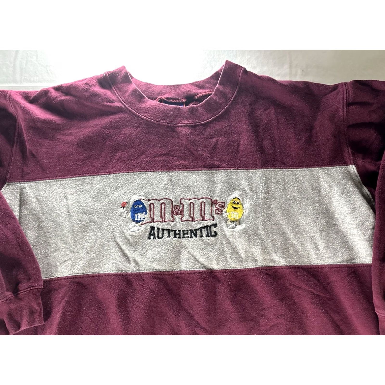 Logo 7 M&M's Embroidered Classic Logo Patch Brown Sweater Womens XL Maroon Crewneck Size XL / US 12-14 / IT 48-50 - 4 Thumbnail