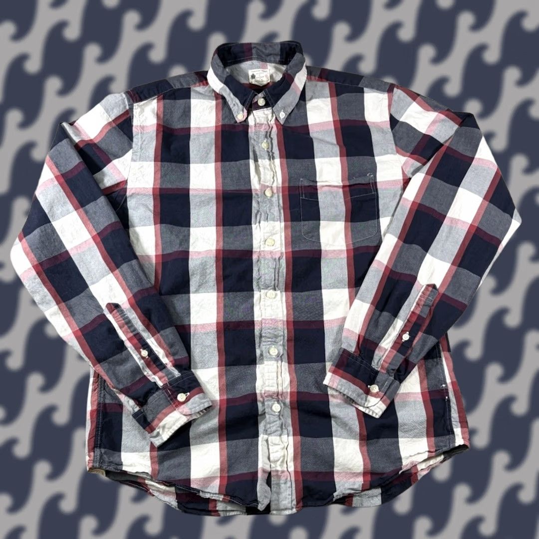 J.Crew J.CREW Sunwashed Oxford Long Sleeve Button-Up Plaid Shirt Men’s Medium Multicolor Button-Down Collar Mens Regular Cotton Woven Casual Size US M / EU 48-50 / 2 - 1 Thumbnail