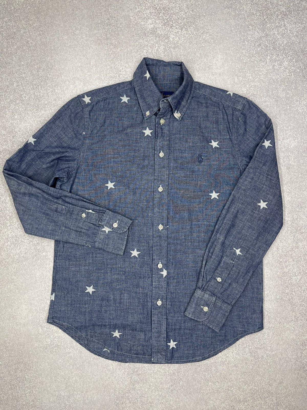 Polo Ralph Lauren Mens Polo Ralph Lauren Shirt Blue Full Star Print Y2K Size S Size US S / EU 44-46 / 1 - 2 Thumbnail