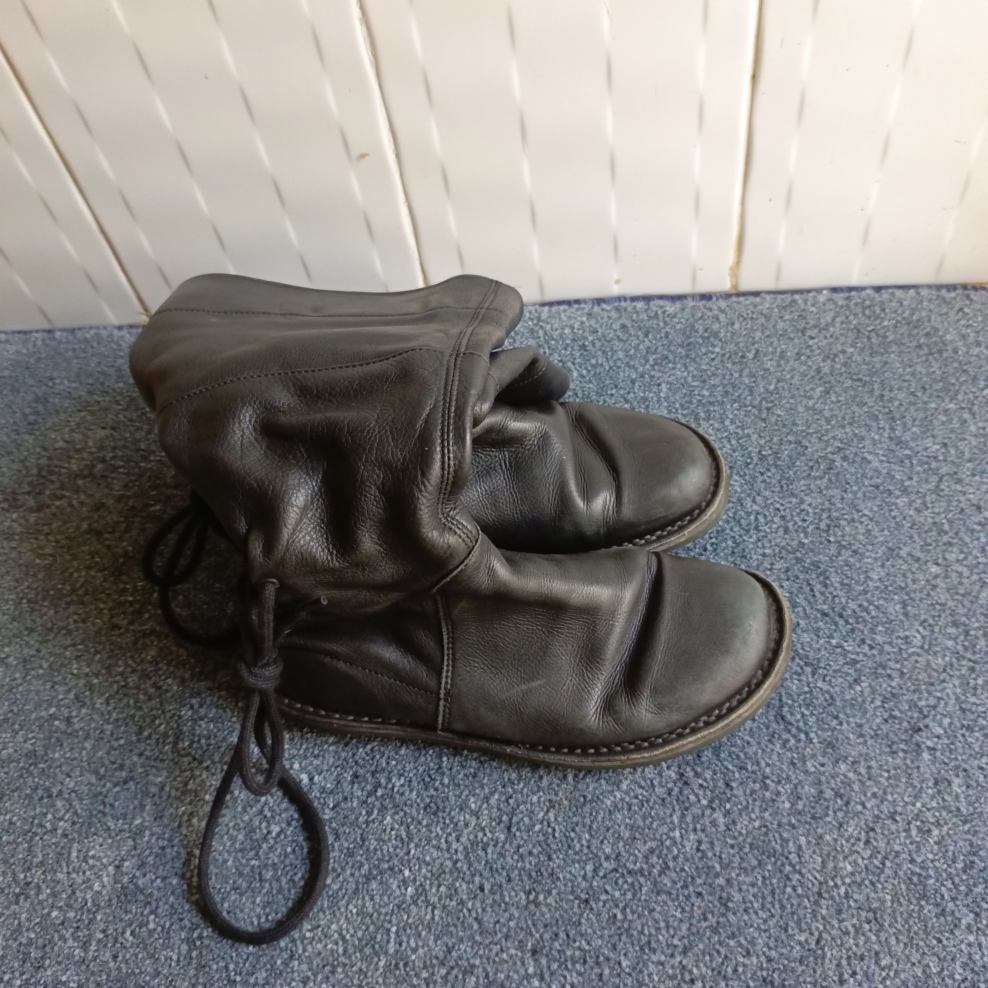 TRIPPEN Black Leather Over The Knee Women's Boots EU Size 37