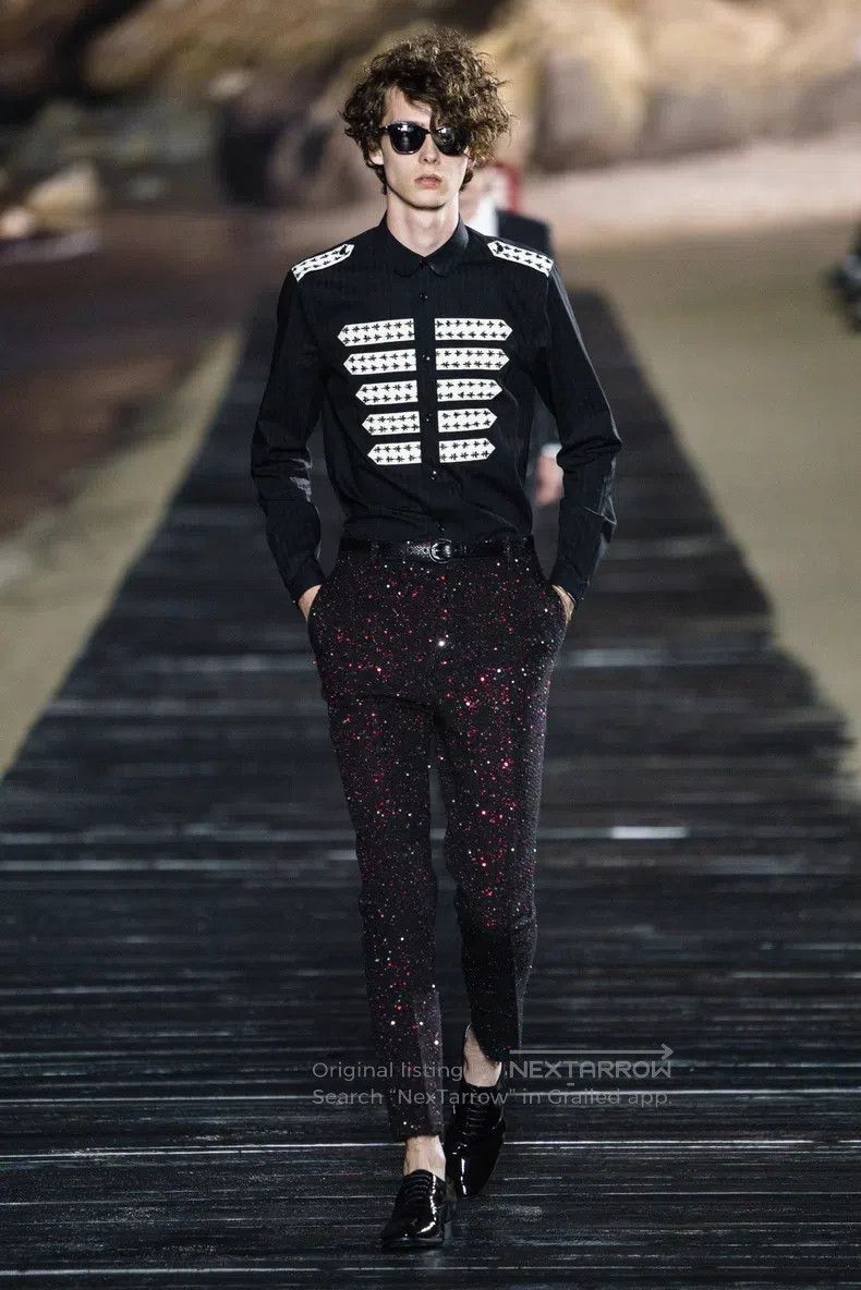 Saint Laurent Paris Saint Laurent Paris Palace Scale Embroidered Striped Shirt Size XS / US 0-2 / IT 36-38 - 9 Thumbnail