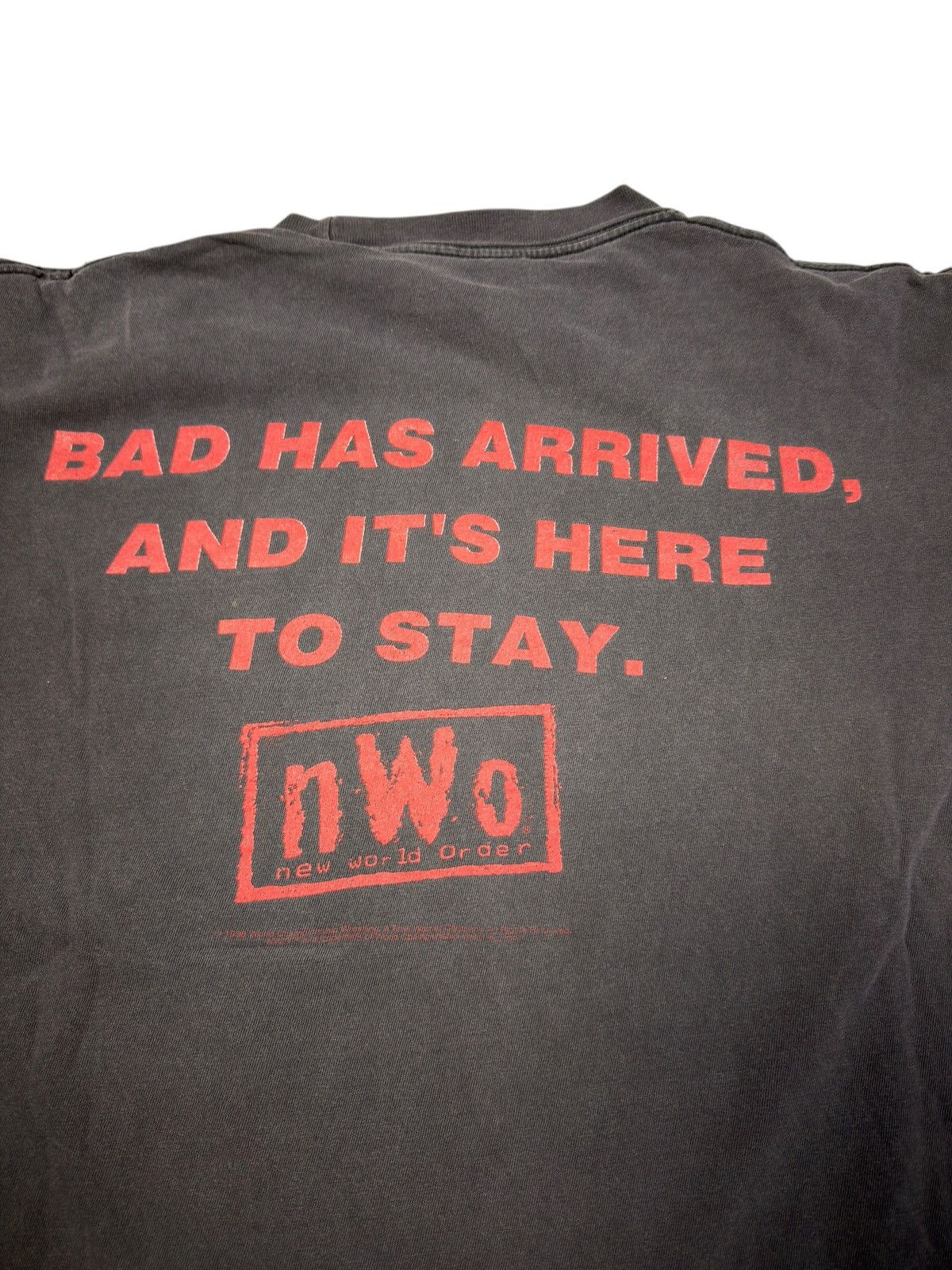 WCW/nWo *RARE* 1990s 90s NWO NEW WORLD ORDER BOXY DISTRESSED FADED Size US L / EU 52-54 / 3 - 8 Thumbnail