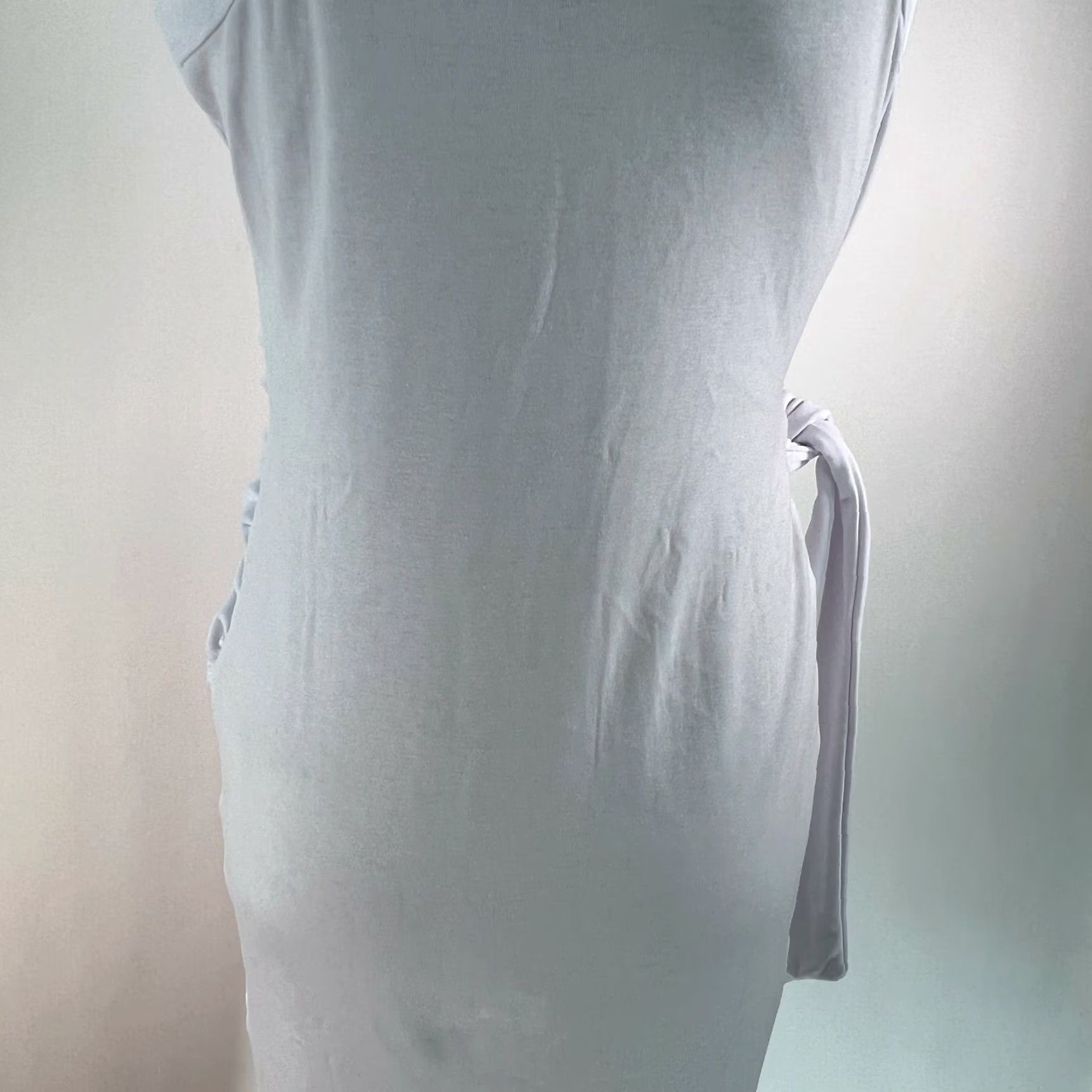 Vintage Liyo Hon White Bodycon Dress Sleeveless Tie Waist Crew Neck Women M Dress Size M / US 6-8 / IT 42-44 - 5 Thumbnail