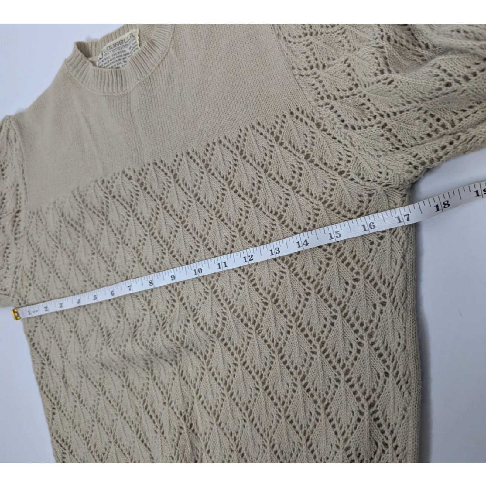 Vintage VINTAGE Loubella Extendables Knit Sweater Womens Medium Pullover Sholder Buttons Pink Cable-Knit Square Neck All Seasons Glitter Size M / US 6-8 / IT 42-44 - 6 Thumbnail