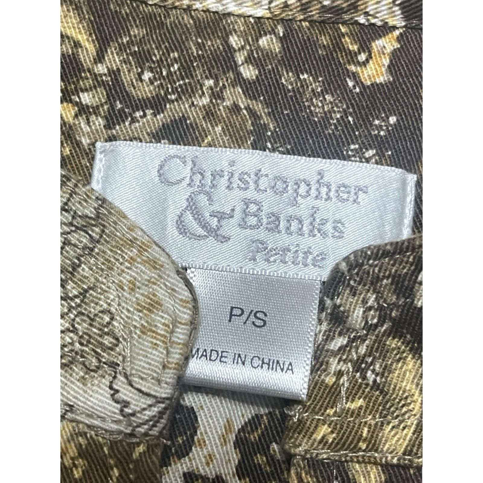 Vintage Christopher & Banks Jacket Women's Small Brown White Full Zip Blazer Shirt? Size S / US 4 / IT 40 - 5 Thumbnail