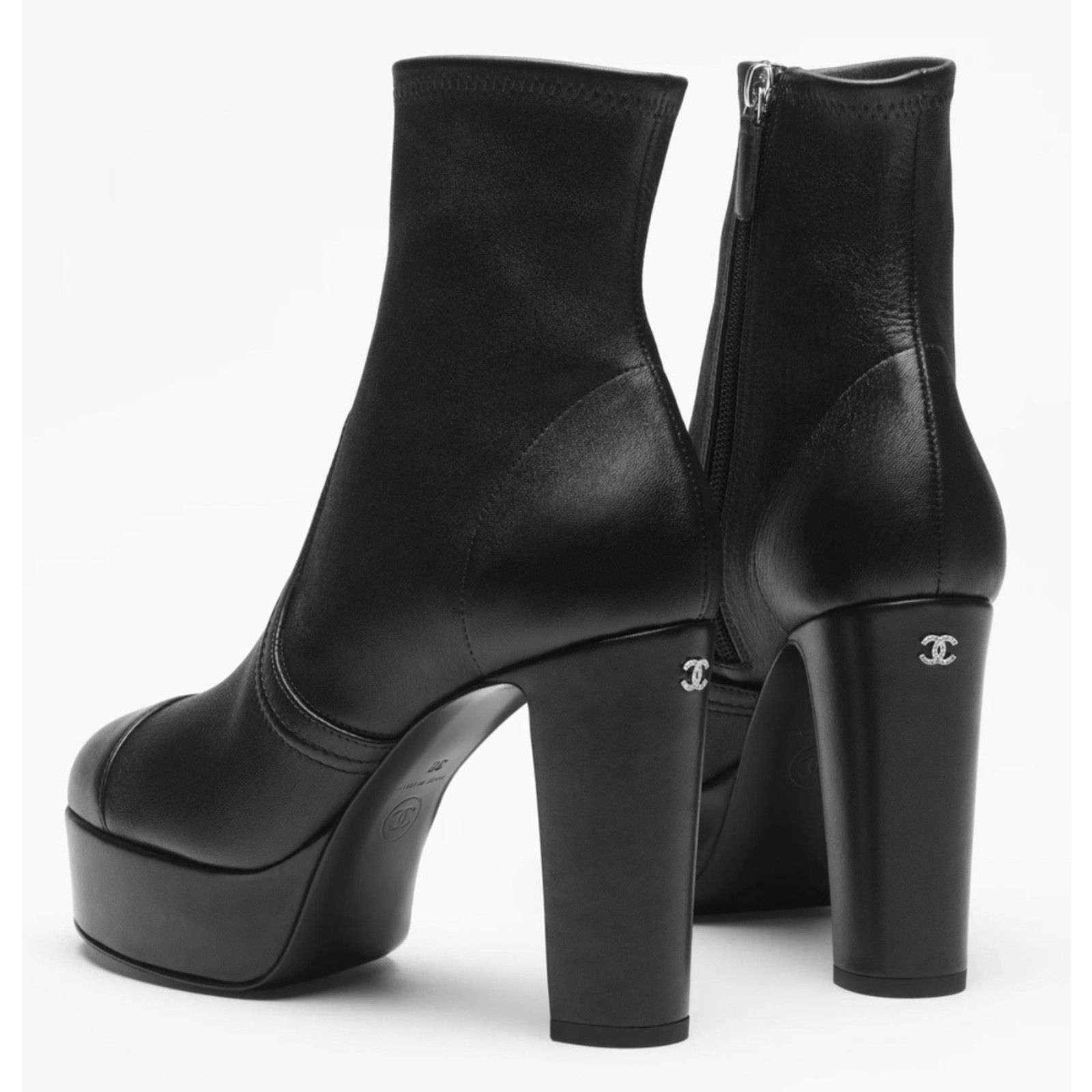 Chanel Chanel 24K Lambskin CC Ankle Platform Block Heel Bootie 39.5 Size US 8.5 / IT 38.5 - 12 Thumbnail
