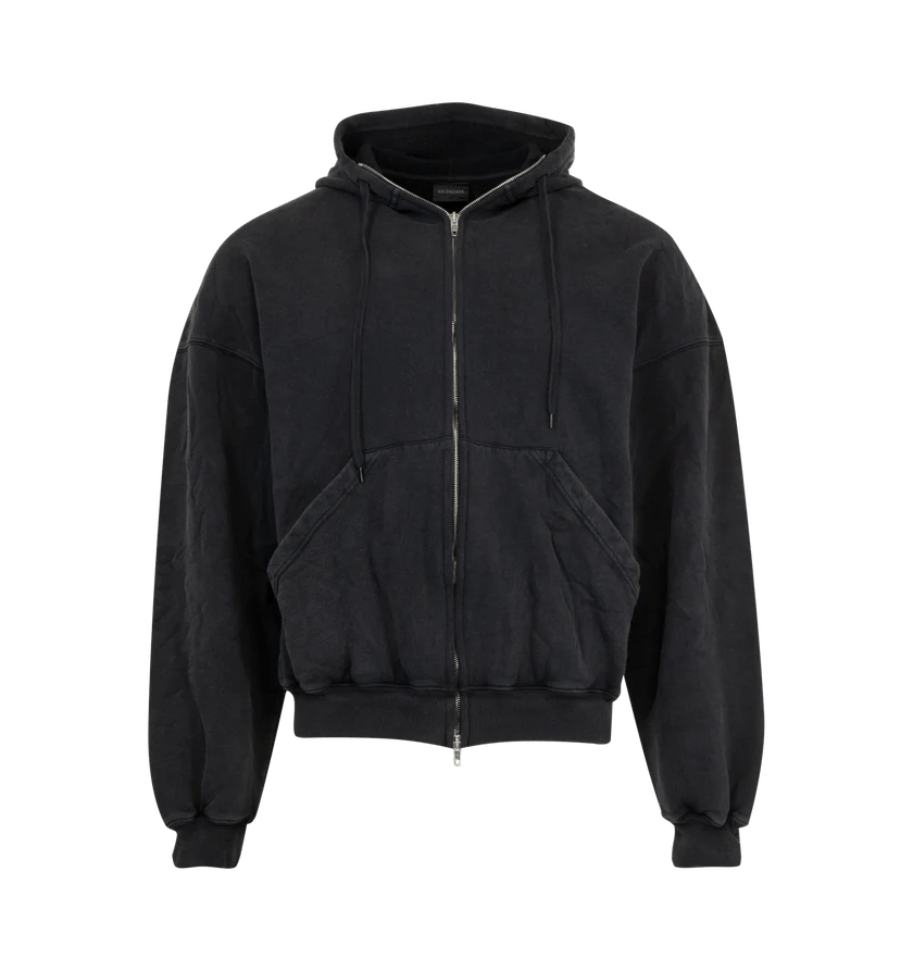 Balenciaga o1h1sh11225 Large Zip-Up Hoodie i Black Size US XS / EU 42 / 0 - 1 Thumbnail