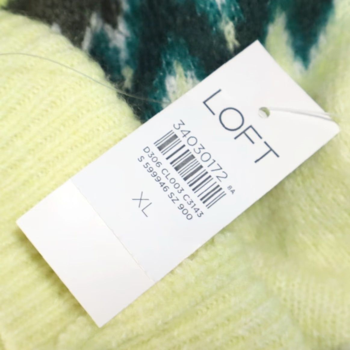 Loft Loft Women's XL Green Fair Isle Turtleneck Striped Mock Long Sleeve Sweater Shirt Size XL / US 12-14 / IT 48-50 - 6 Thumbnail