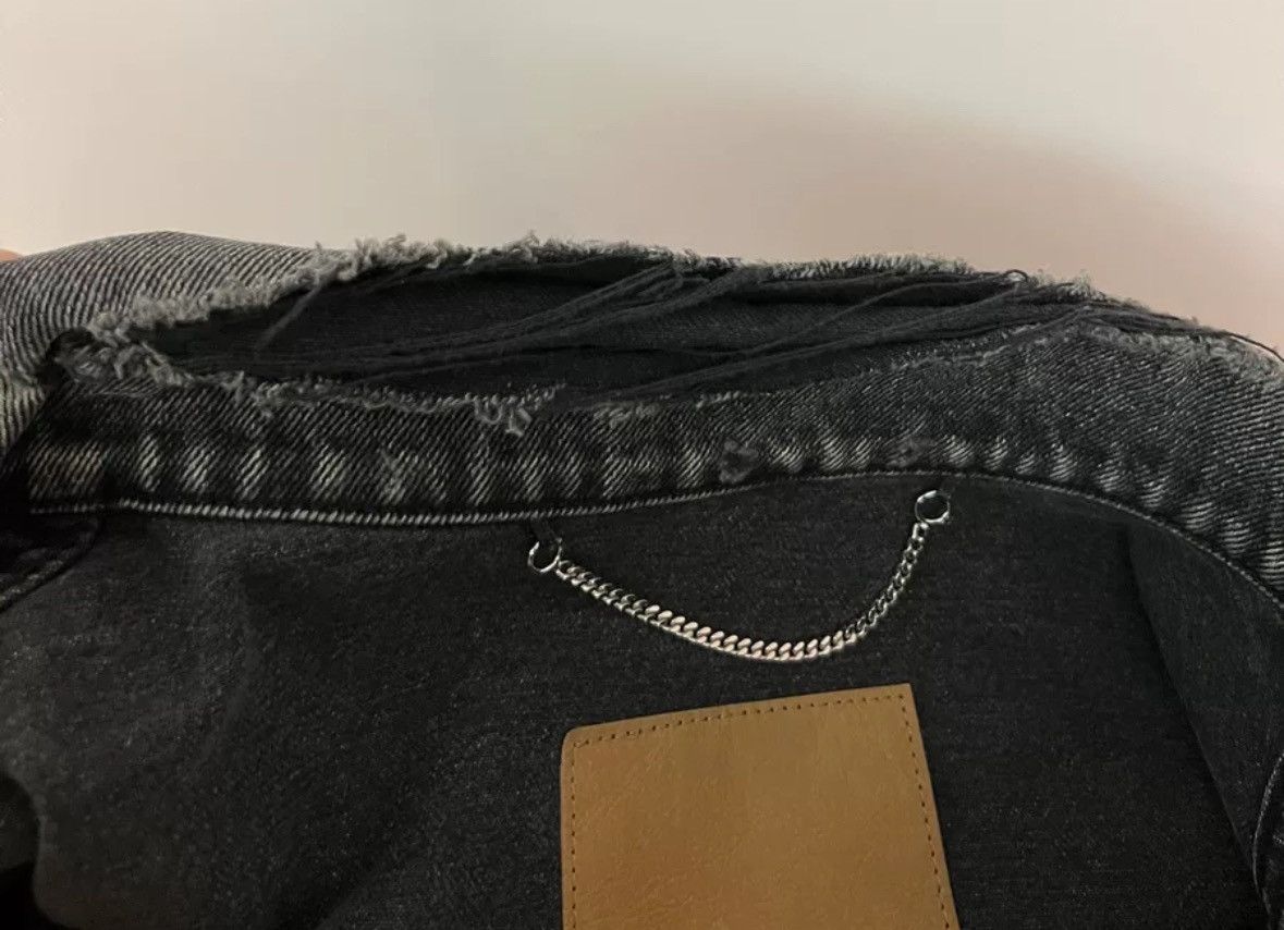 Balenciaga Balenciaga black washed collar damaged denim jacket Size US S / EU 44-46 / 1 - 4 Thumbnail
