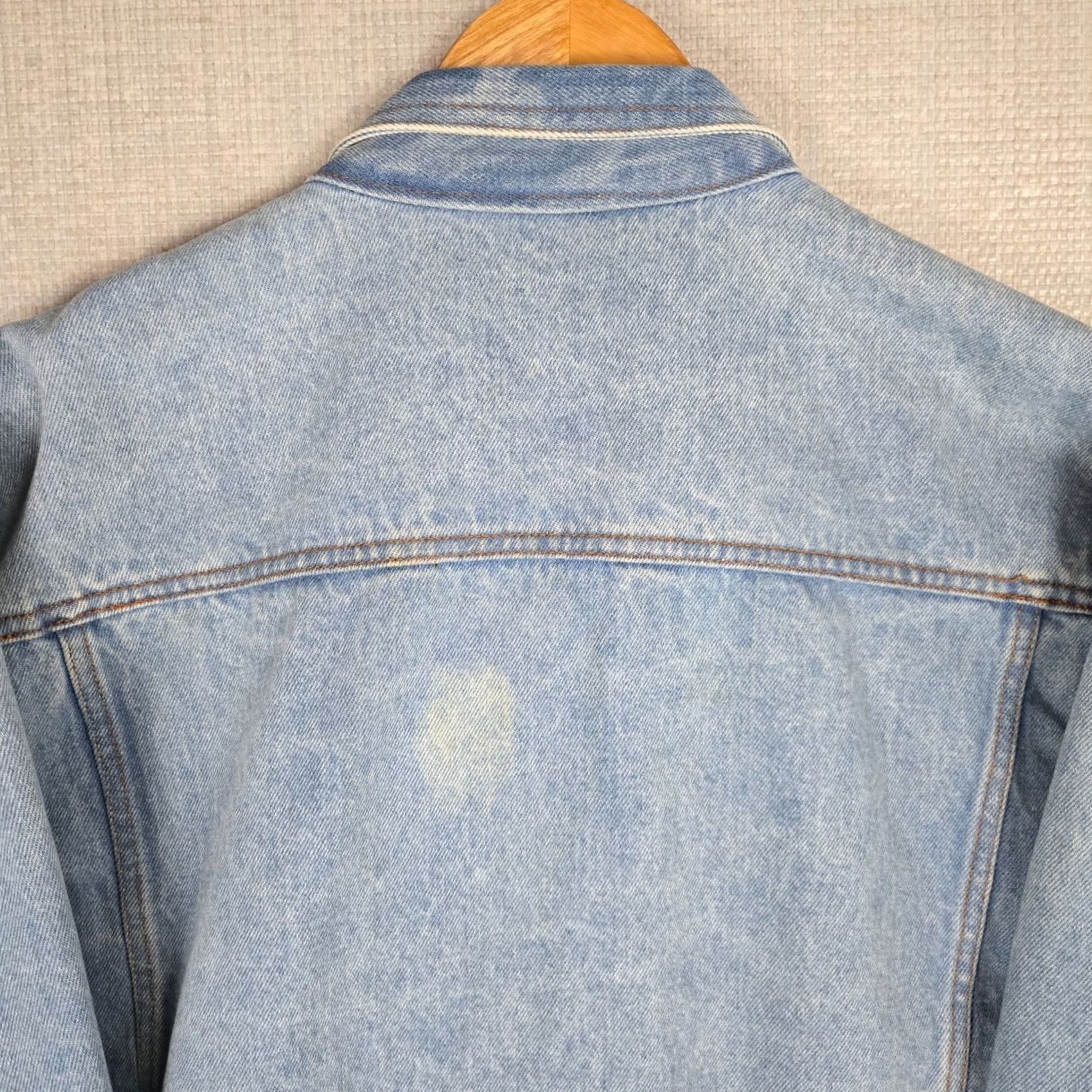 Denime SHOOTER VTG Mens Size Large Western Denim Leather Trucker Jacket Button Front Size US L / EU 52-54 / 3 - 5 Thumbnail