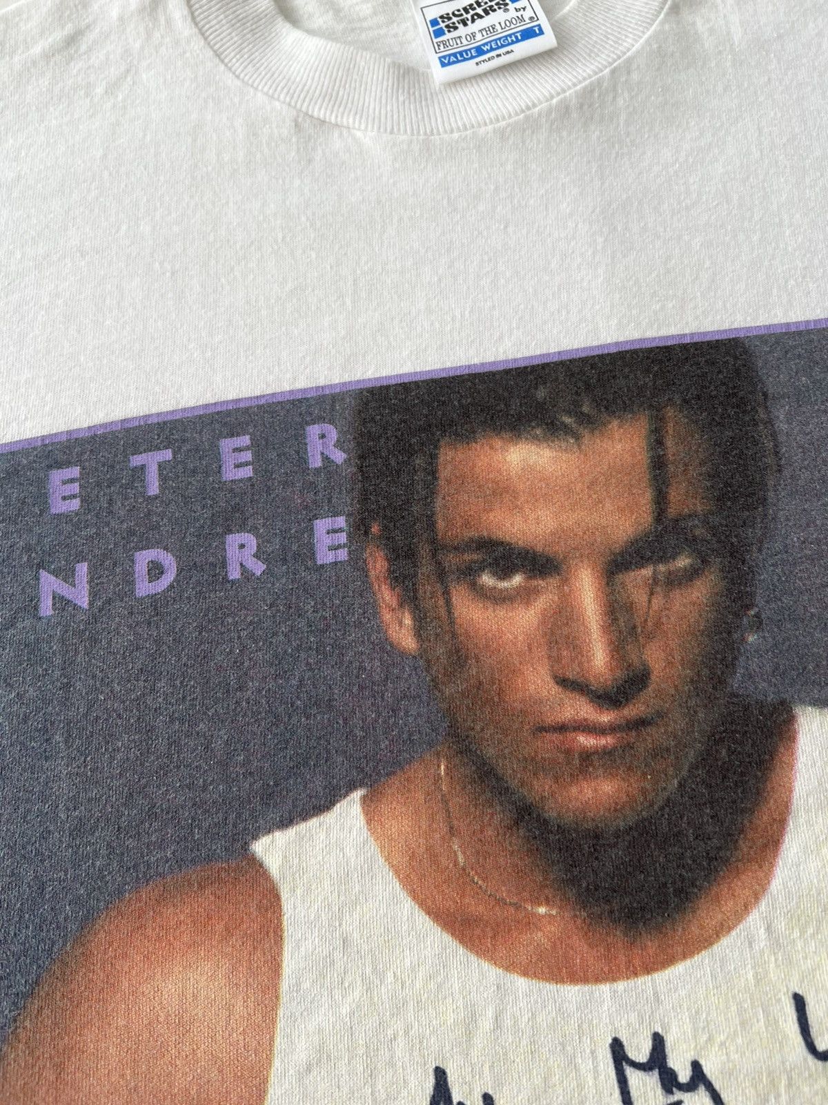 Band Tees Vintage 90s Peter Andre Pop Music White T-shirt Size US M / EU 48-50 / 2 - 6 Thumbnail