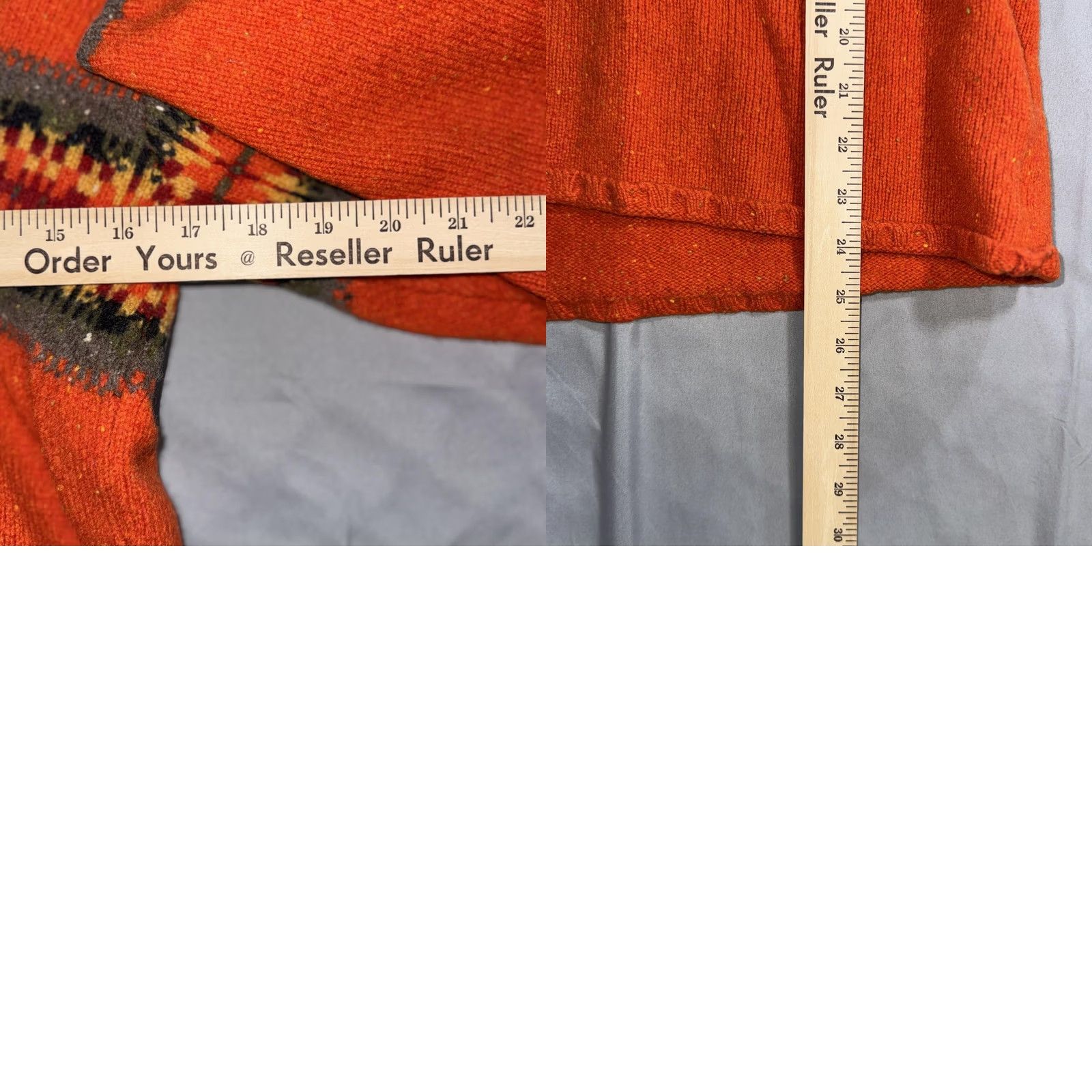 Eddie Bauer Eddie Bauer Sweater Womens Large Orange Lambswool Fair Isle V Neck Pullover Size L / US 10 / IT 46 - 8 Thumbnail