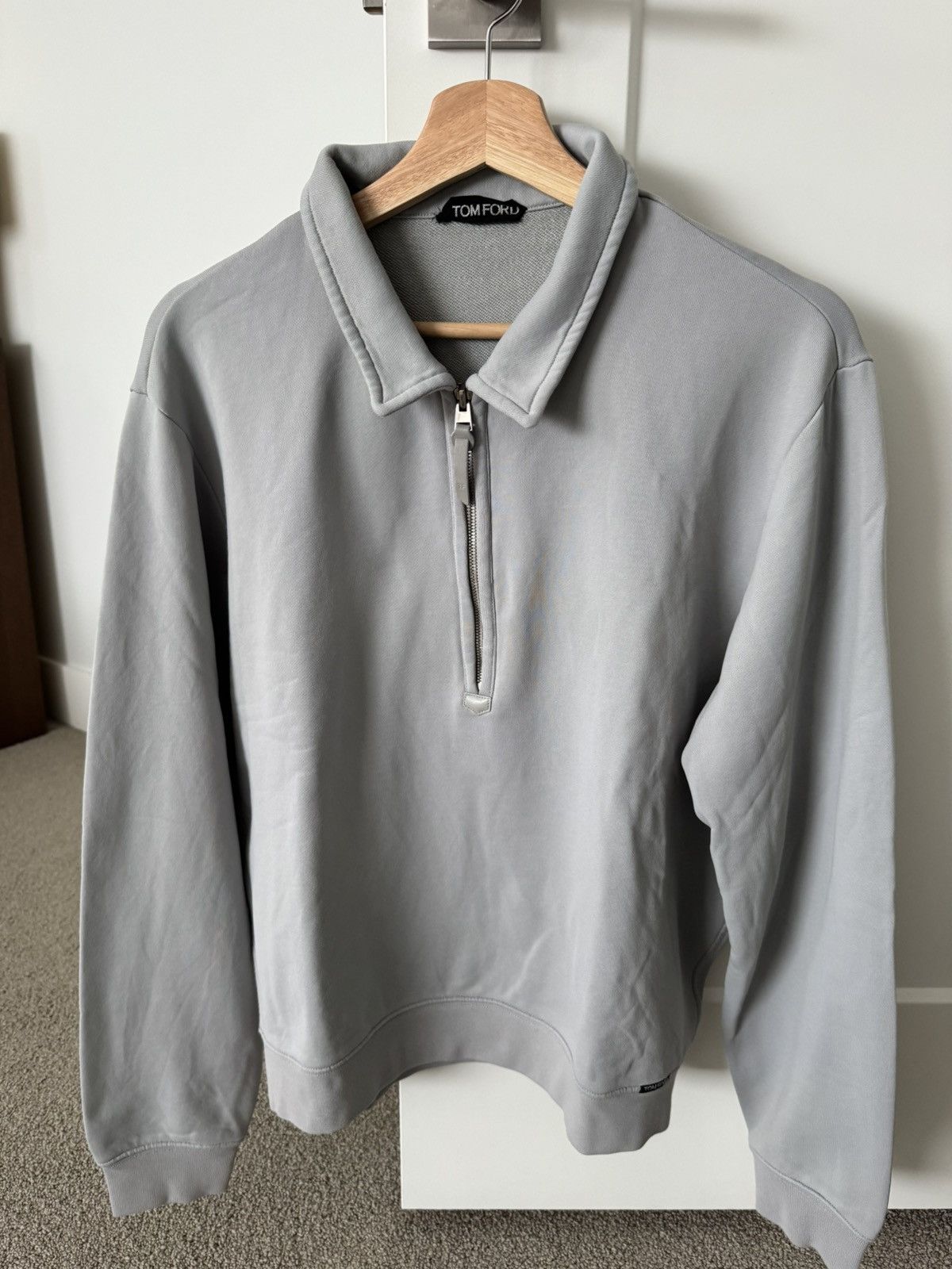 Tom Ford Grey Half Zip - Size 52
