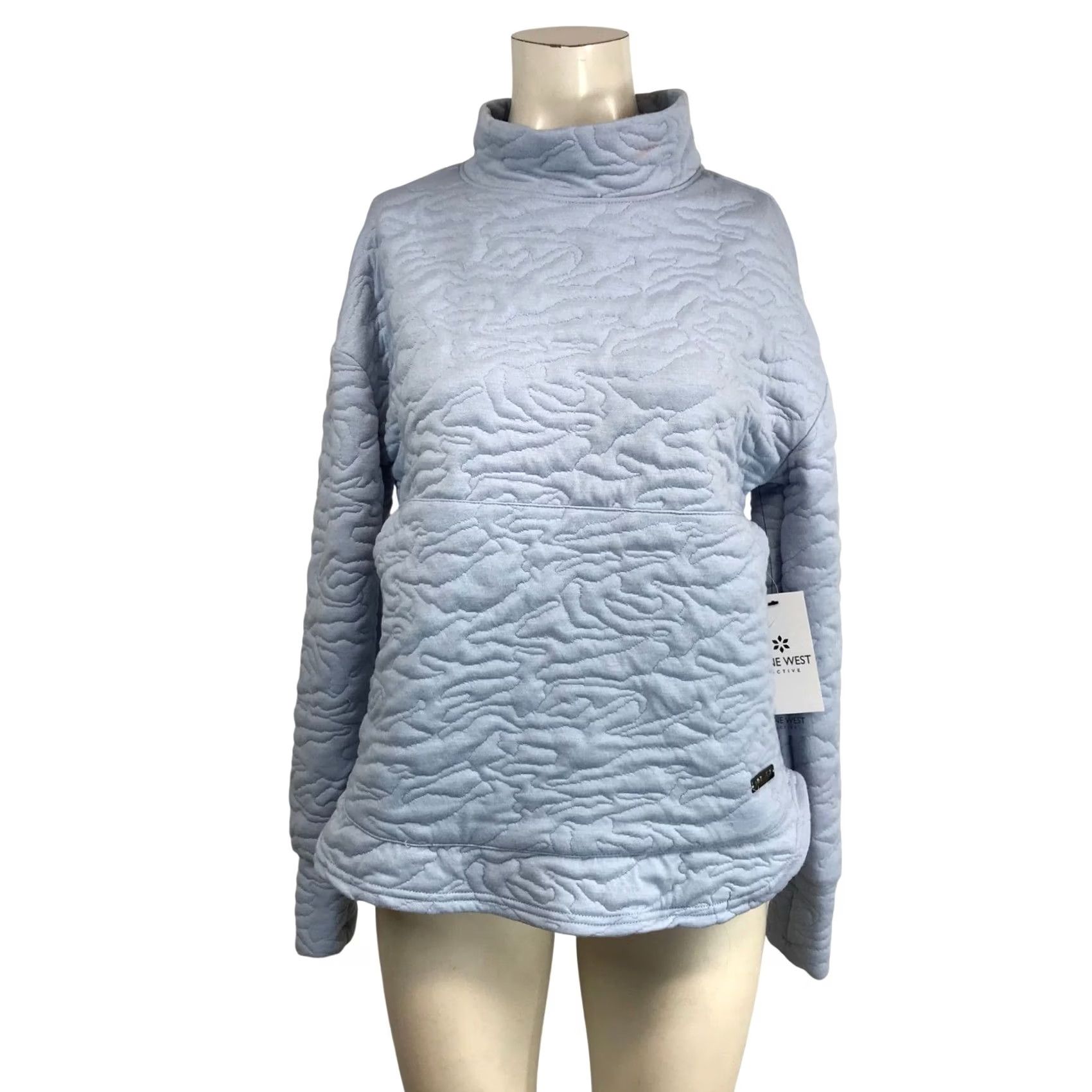 Nine West Nine West Active Quilted Mock Neck Sweatshirt Light Blue Pullover Women Size M Size S / US 4 / IT 40 - 2 Thumbnail