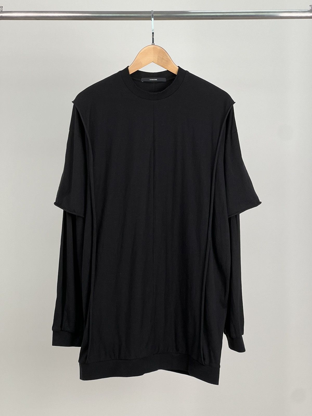 image of Komakino Layered Crew in Black, Men's (Size Large)