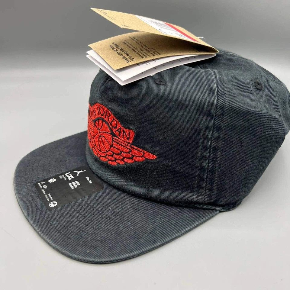Jordan Brand Air Jordan Wings Hat L-XL Denim Washed Embroidered StrapBack Size ONE SIZE - 3 Thumbnail