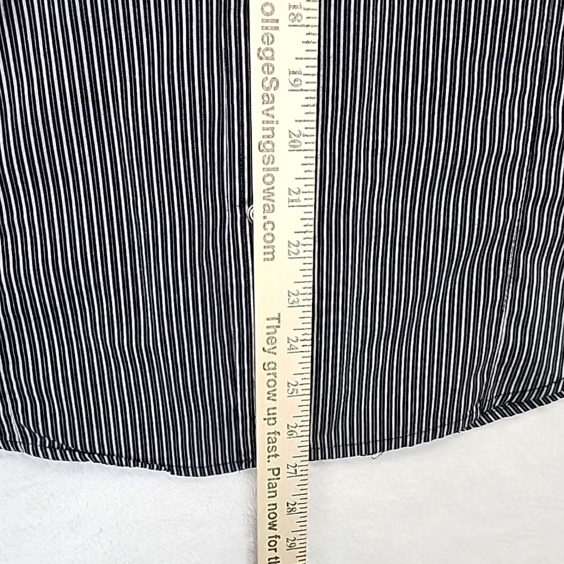 Vintage Tranquility Mayhem Men's Black Striped Long Sleeve Button-Up Shirt - L Regular, Fold-Over Flip Cuff, Pocket, All Seasons, Woven Size 42R - 7 Thumbnail