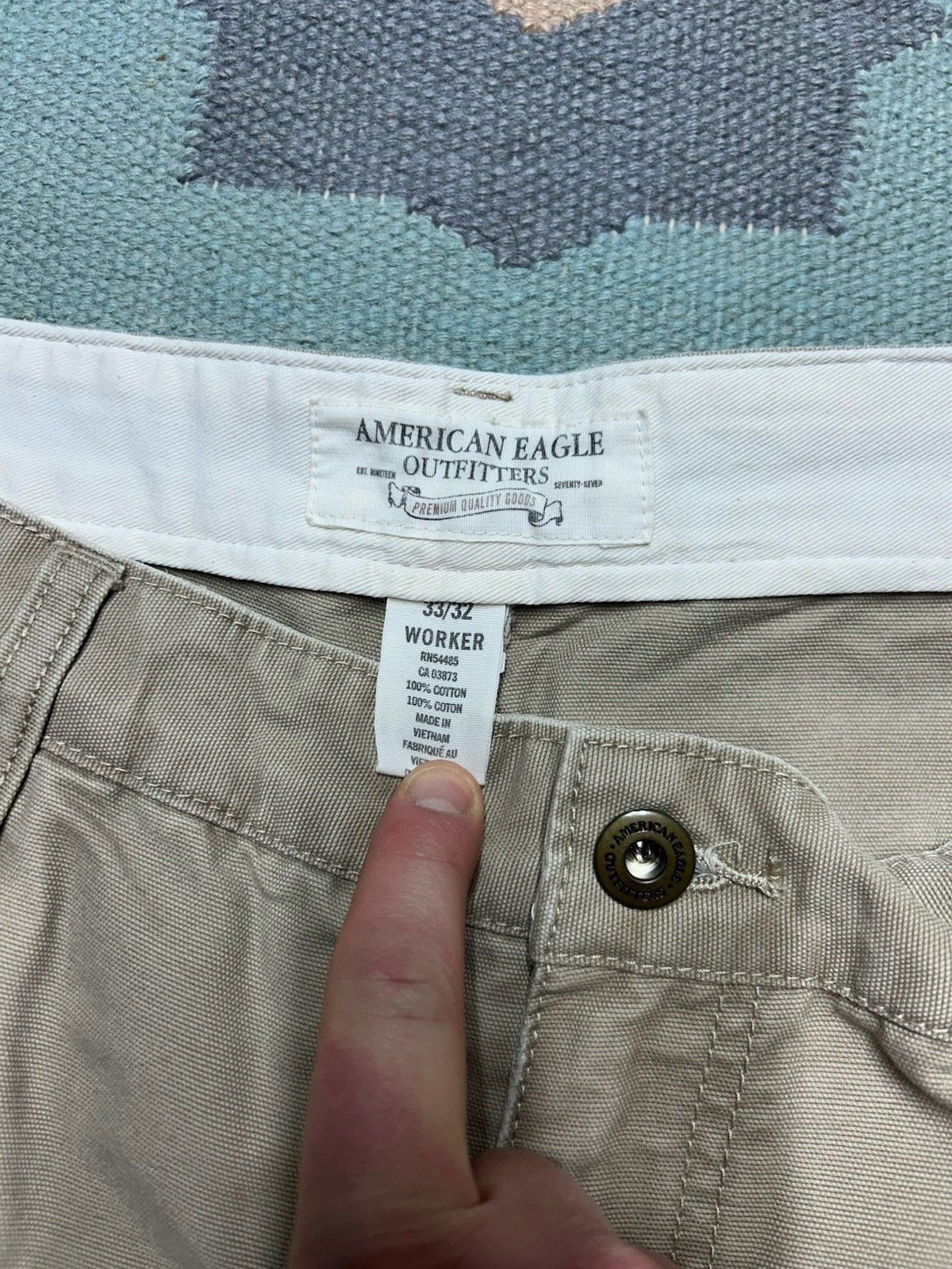 Vintage American Eagle canvas carpenter pants baggy skate y2k 34x31 Size US 34 / EU 50 - 7 Thumbnail