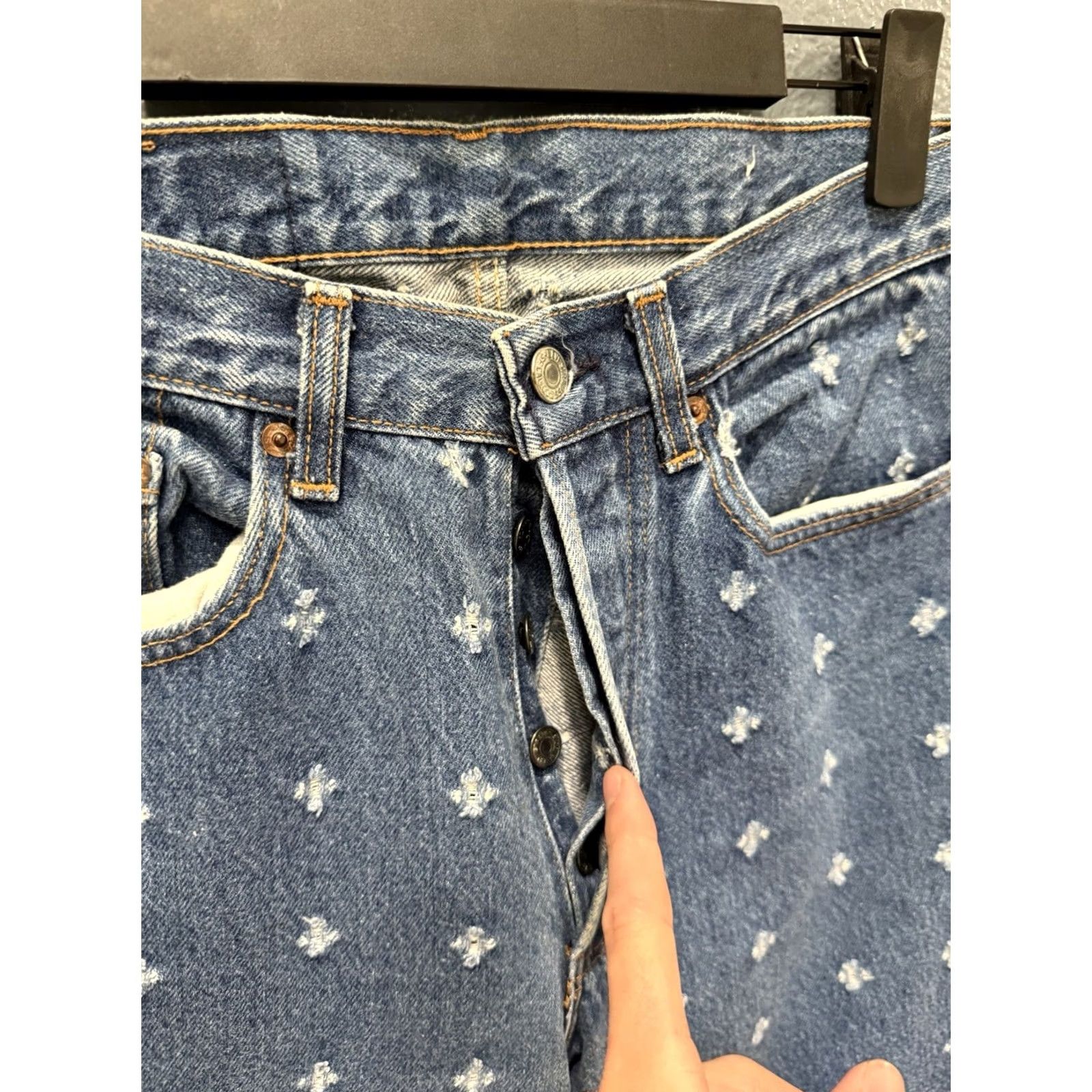 Levi's VINTAGE Levi's 501 Button Fly Perforated Denim Jeans Shirt? Size US 32 / EU 48 - 5 Thumbnail