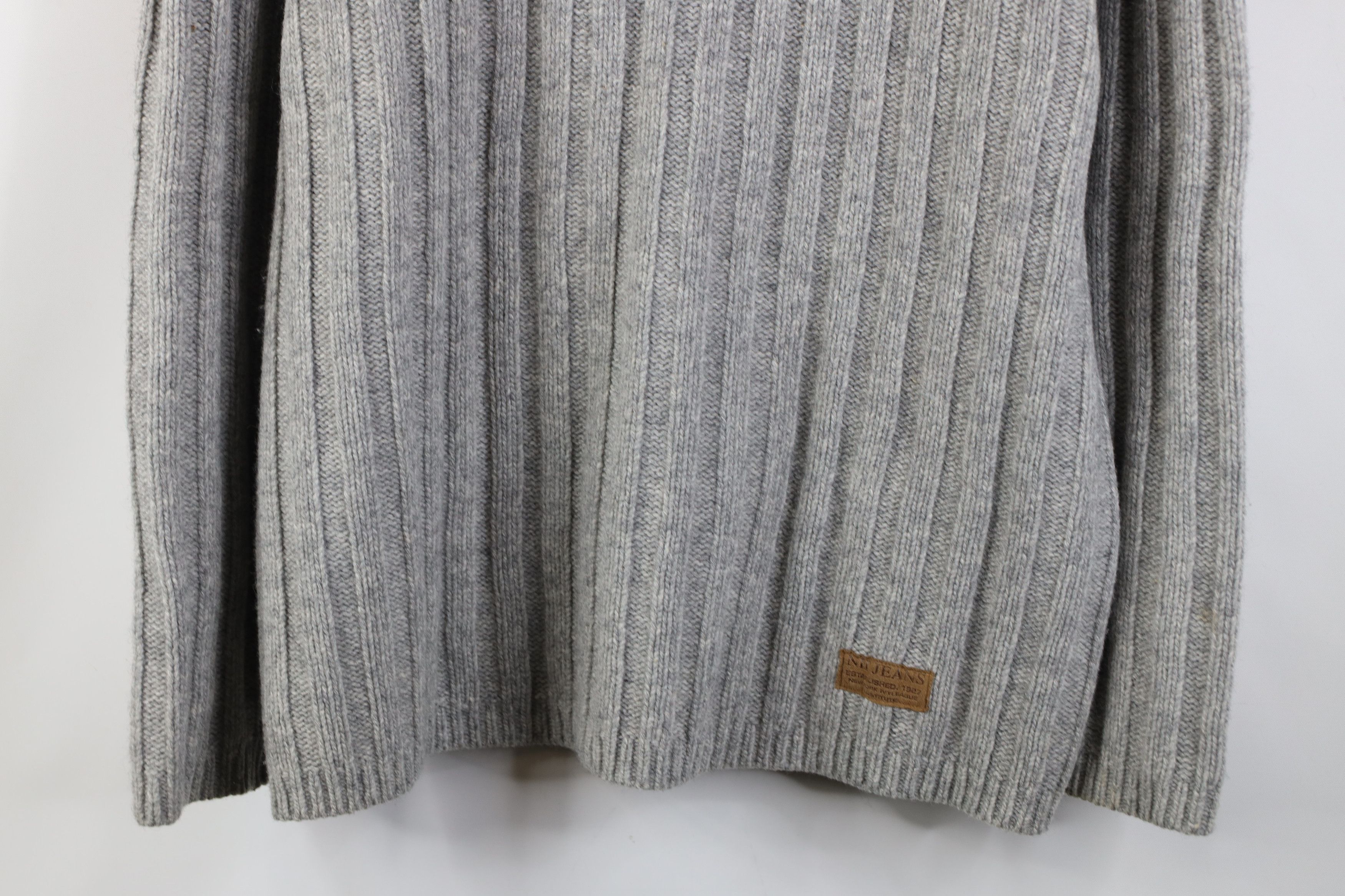 Vintage Vintage 90s Streetwear Block Ribbed Knit Mock Neck Sweater Size US M / EU 48-50 / 2 - 3 Thumbnail