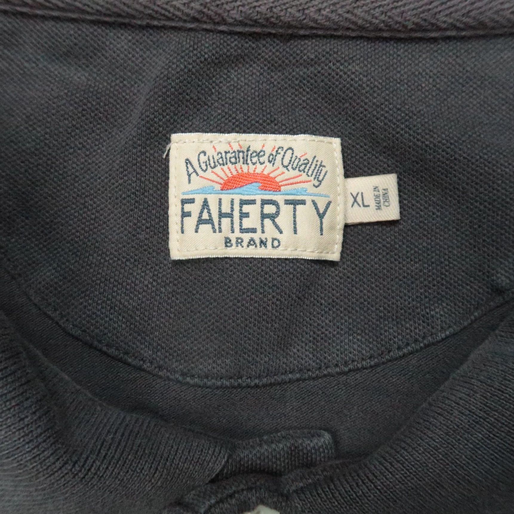 Faherty Faherty Shirt Mens XL Washed Black Pique Polo Golf Lightweight Tencel Solid Short Sleeve Button Collared Breathable Casual Travel Activewear Business Size US XL / EU 56 / 4 - 3 Thumbnail