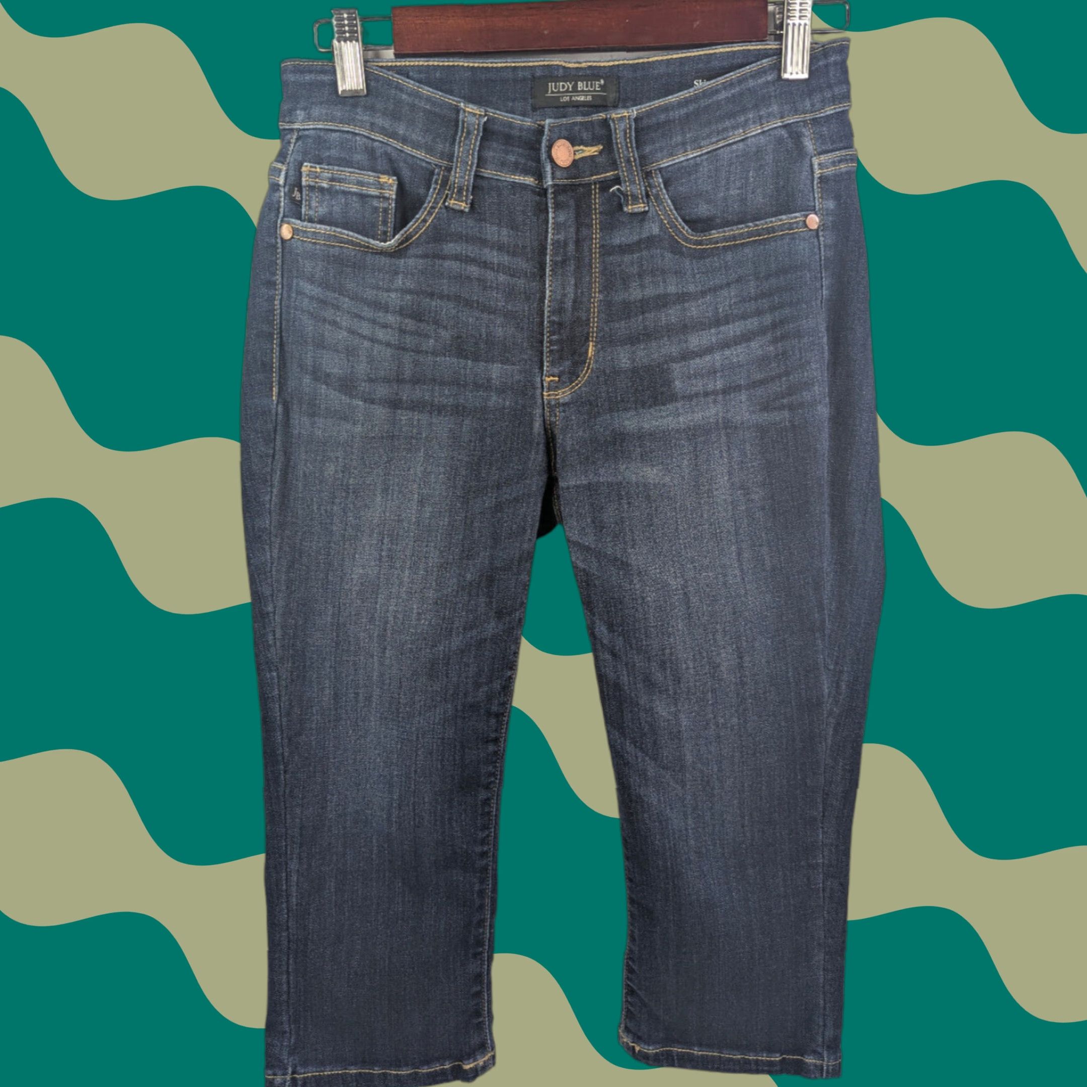Denime Judy Blue Denim Blue Skinny Fit Capri Jeans Womens 1/25 JB82291DK Size 25" / US 0 / IT 36 - 1 Thumbnail
