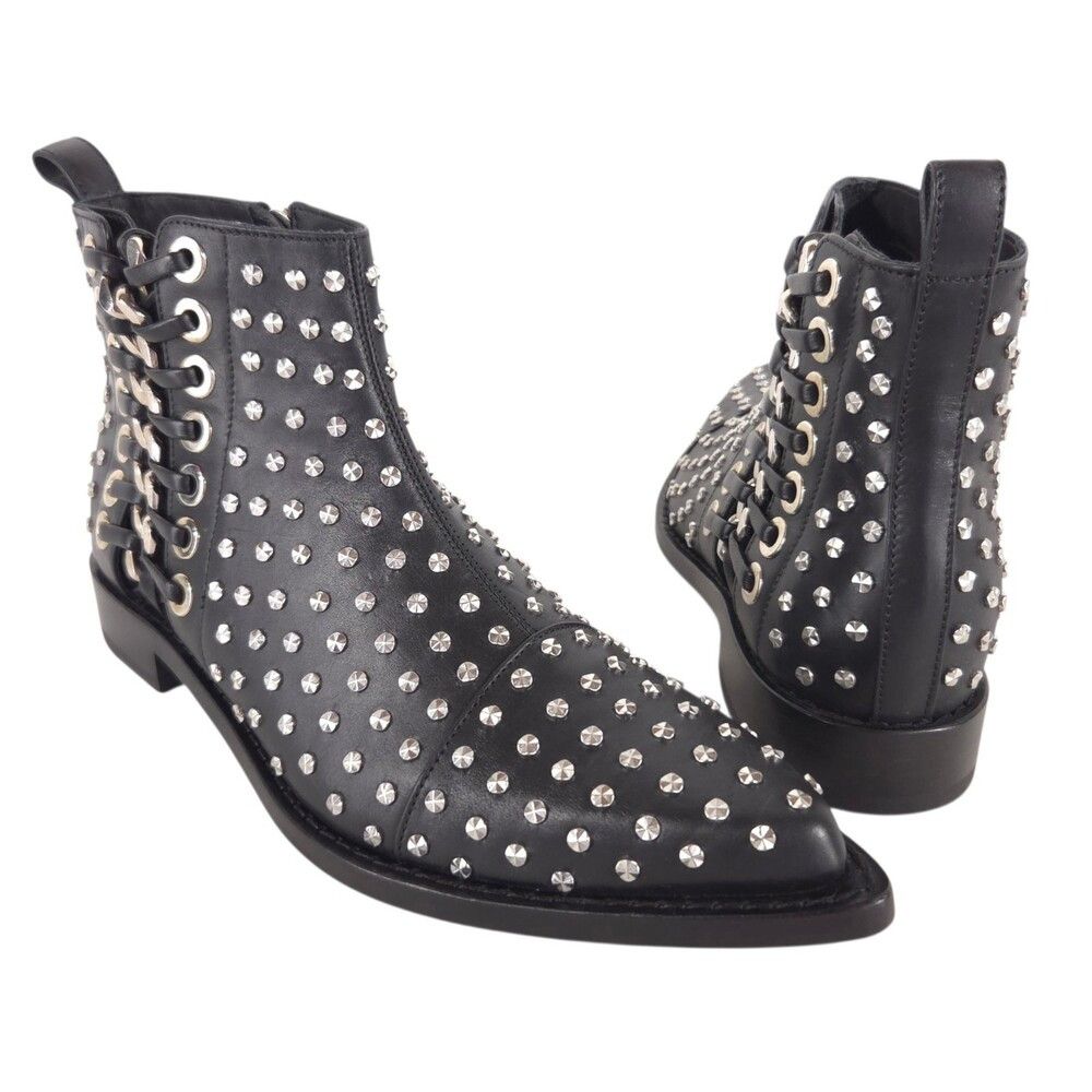Alexander McQueen Alexander McQueen Studded Boots US 6 EU 36 Womens Black Sil Size US 6 / IT 36 - 1 Thumbnail