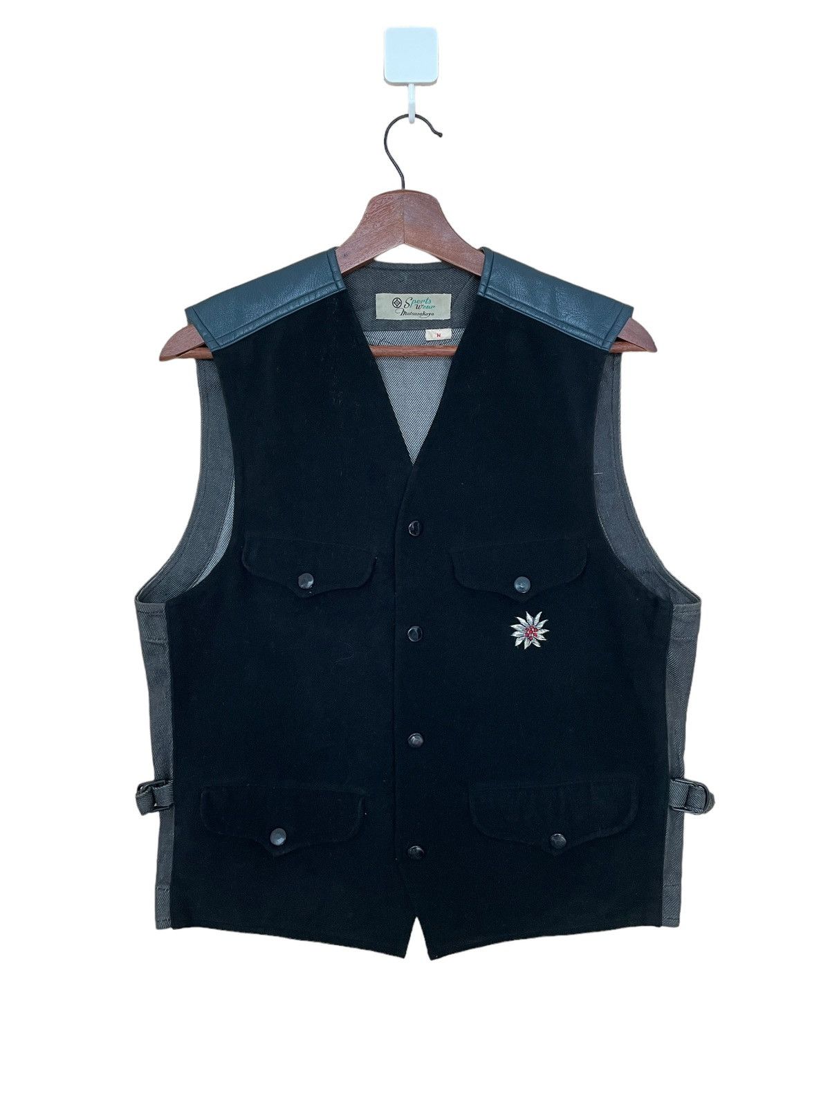 image of Vintage Matsuzakaya Wool Leather 1990S in Black, Men's (Size Medium)