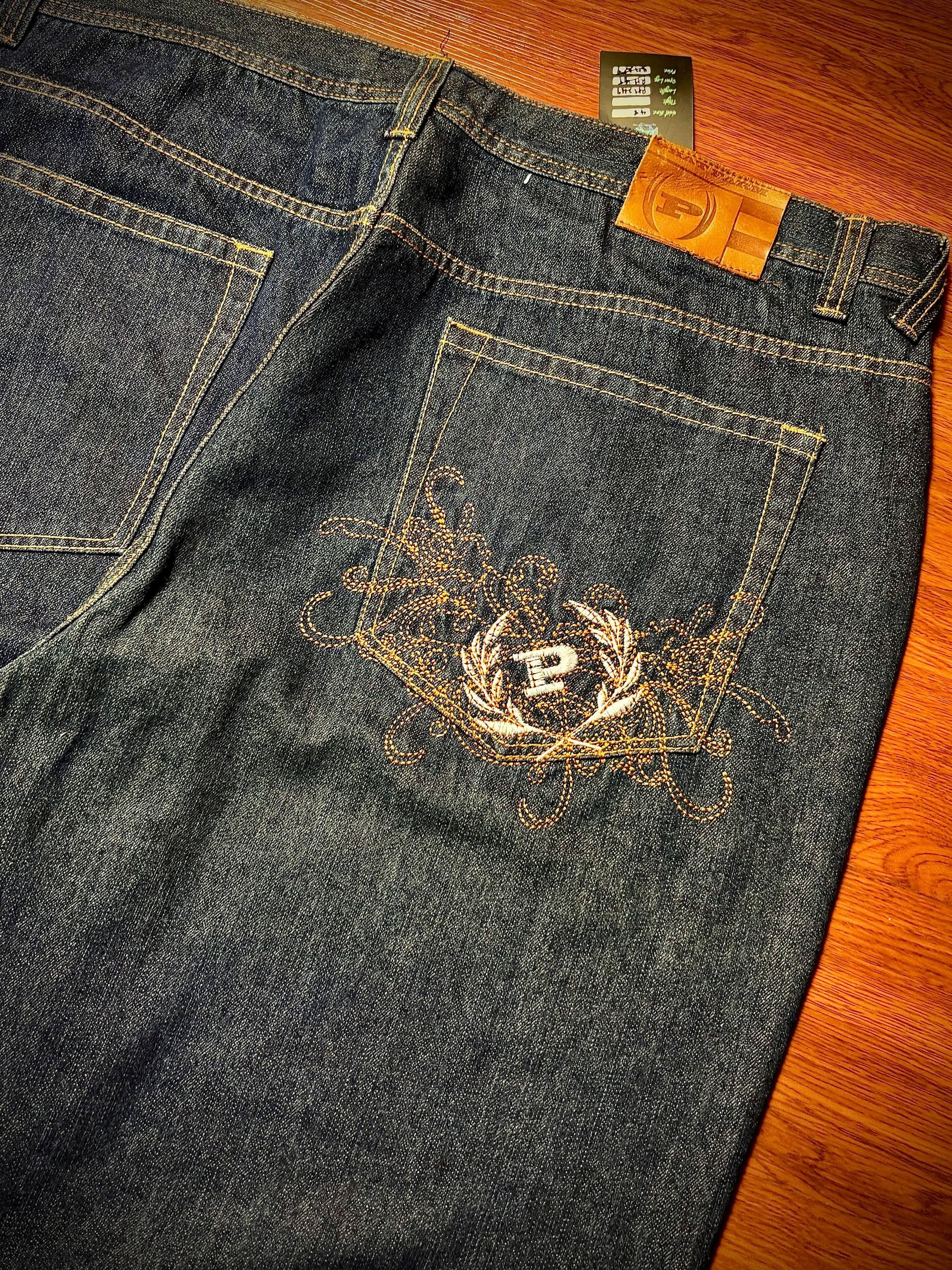 Phat Farm Vintage 00s Phat Farm Blue Denim Tribal Design Style Size US 44 / EU 60 - 2 Thumbnail