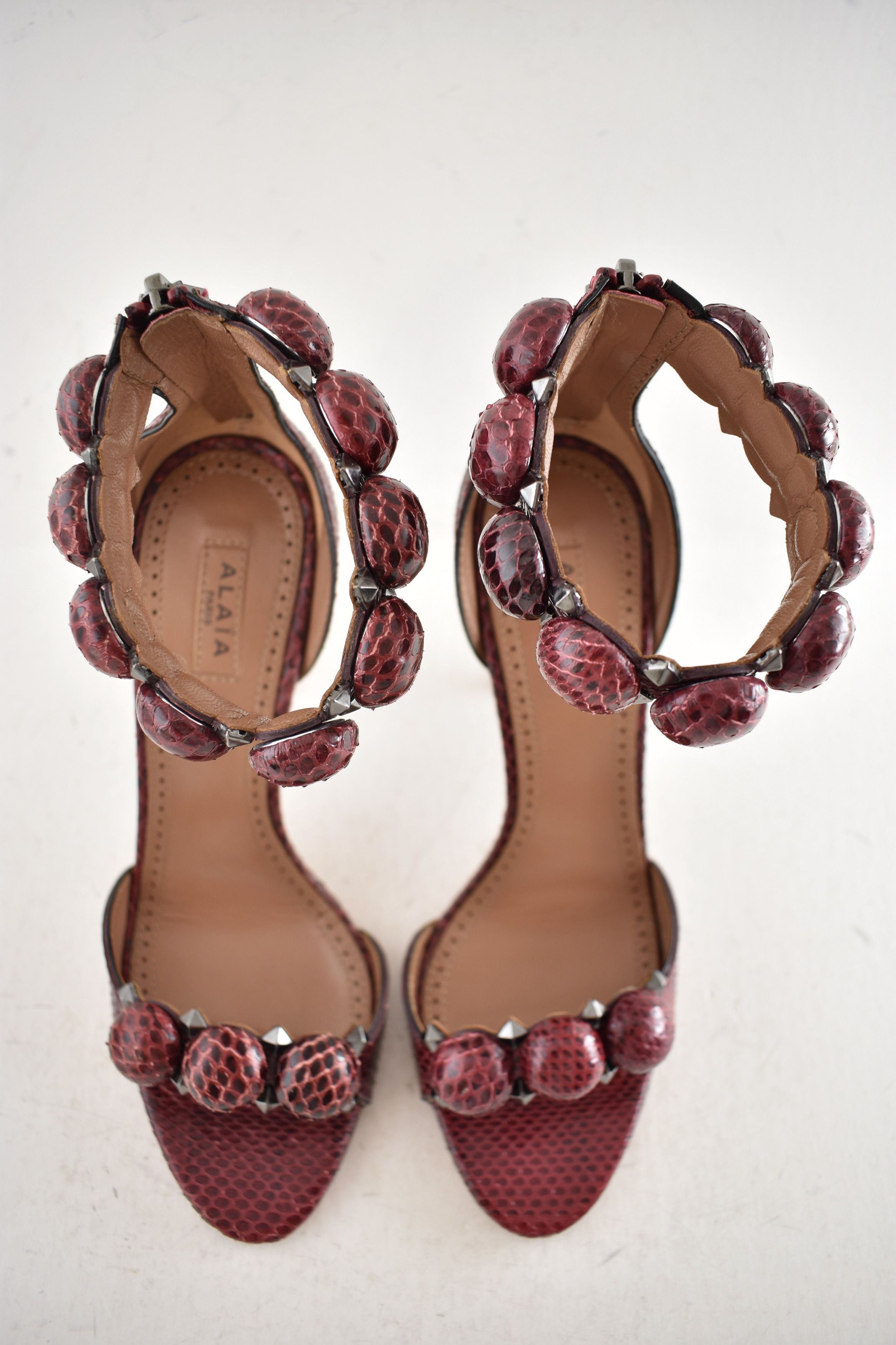 Alaia Alaia Bombe 110m Snakeskin Ankle Strap Sandal Heel Pump 36.5 Size US 6.5 / IT 36.5 - 9 Thumbnail
