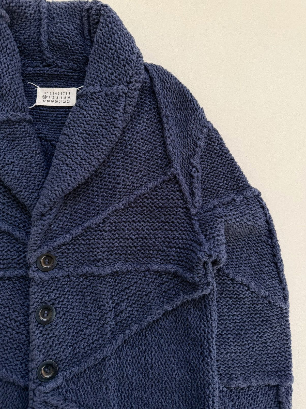Maison Margiela S/S 10 Sample Panelled Chunky 3D Knit Cardigan Size US M / EU 48-50 / 2 - 8 Thumbnail