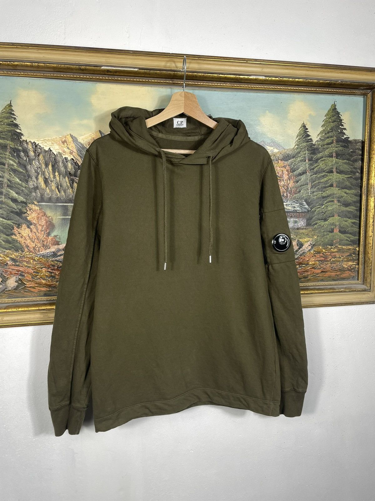 C.P. Company × Massimo Osti × Vintage C.P. Company Green Hoodie Sweatshirt Vintage Y2k Arms Lens Size US M / EU 48-50 / 2 - 3 Thumbnail