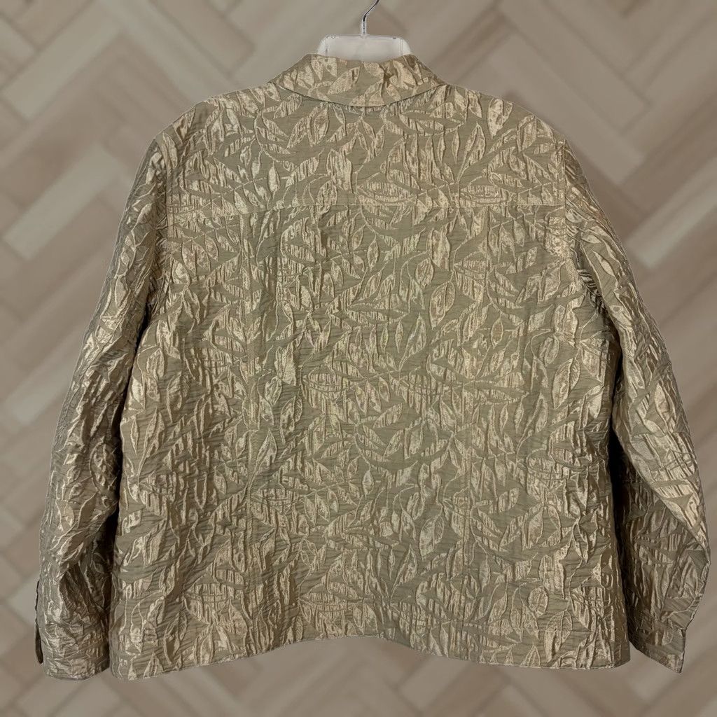 Coldwater Creek Coldwater Creek Blazer Womens 2X Gold Textured Button Jacket Vintage 80s Beach Bohemian Classic Size XXL / US 16-18 / IT 52-54 - 1 Thumbnail