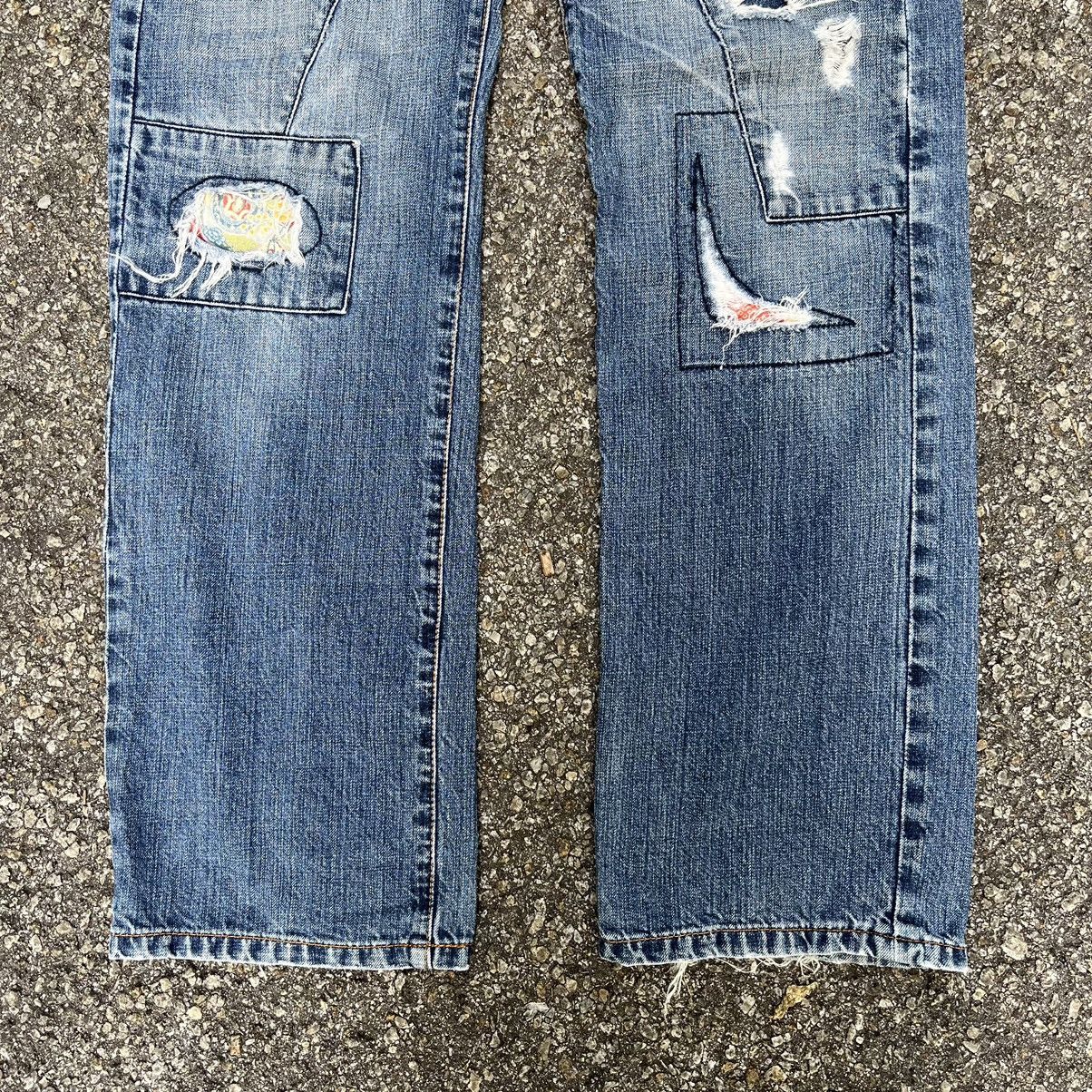 Japanese Brand Distressed Jeans Takeo Kikuchi Double Knee Denim Size US 32 / EU 48 - 2 Thumbnail