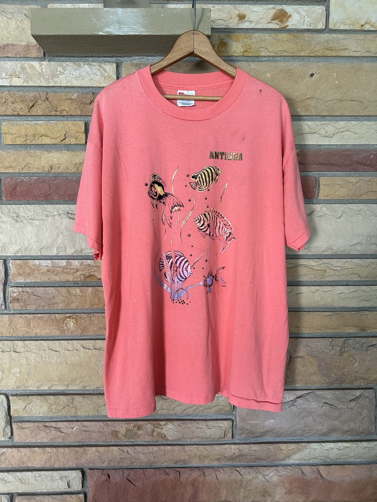 Vintage Vintage 90s Antigua Fish Tourist Vacation Animal Graphic Tee Size US XL / EU 56 / 4 - 1 Thumbnail