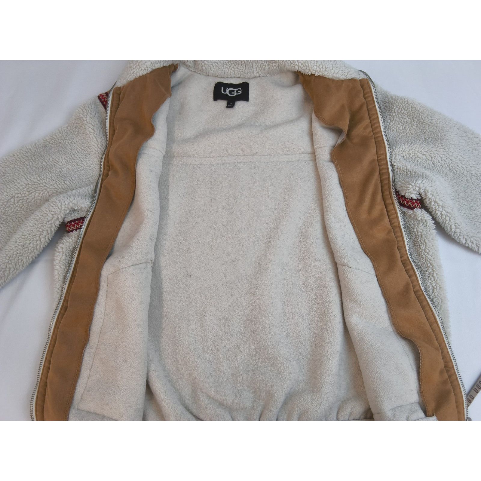 Ugg Ugg Tasman Fleece Jacket Women's M White/Brown Sherpa Zip Size M / US 6-8 / IT 42-44 - 6 Thumbnail