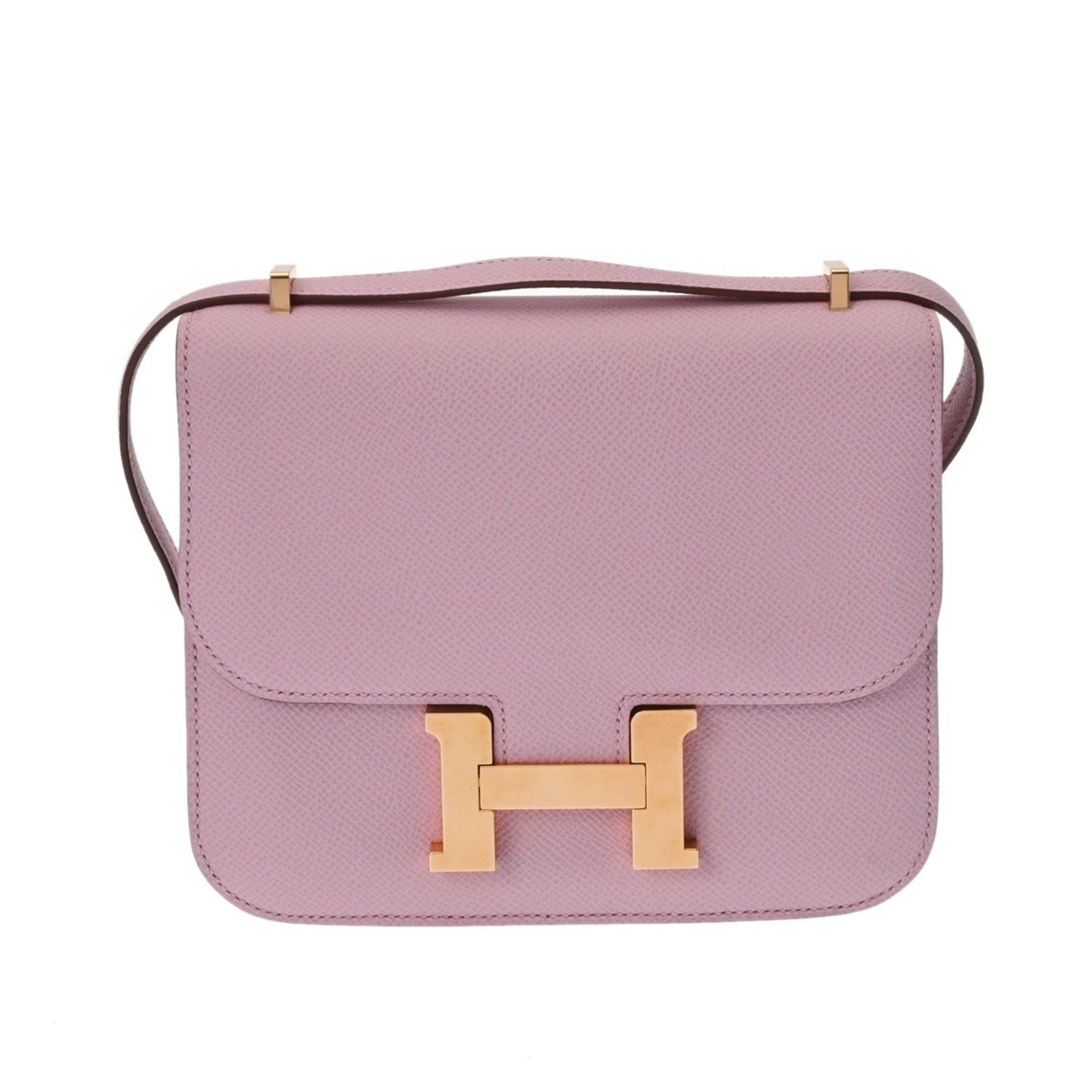 Hermes Constance Mini 18 Pink U Stamp (Around 2022) Women's Epsom Leather Shoulder Bag