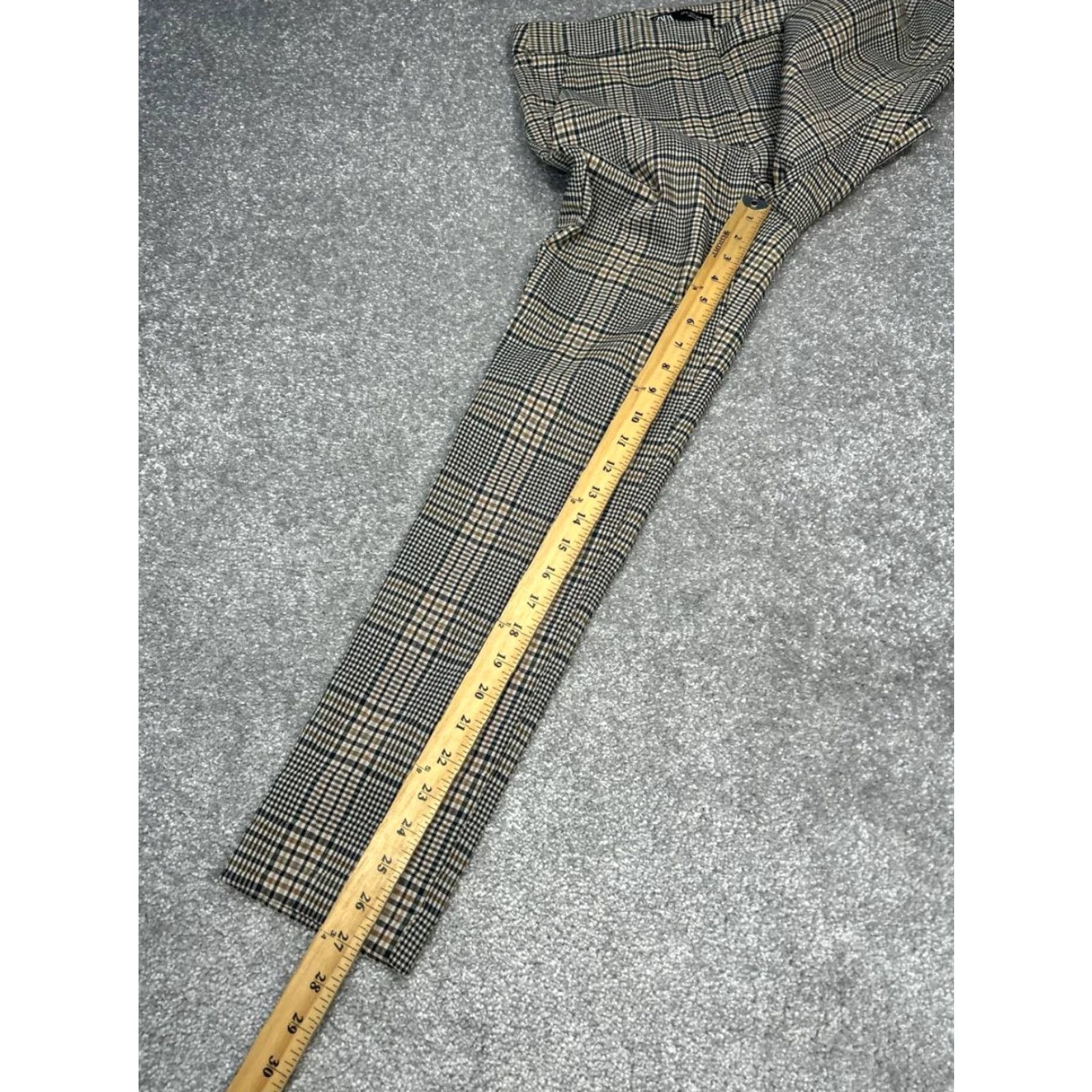 Zara Zara Dress Pants Womens M Multicolor Plaid Flannel Mid Rise Skinny Leg Dress Pants City Modern Casual Formal Size 32" / US 10 / IT 46 - 3 Thumbnail