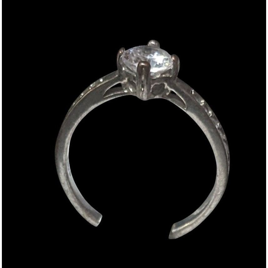 Other Classic Sterling Silver Gemmed Engagement Ring Size 7 1/2 Size ONE SIZE - 11 Thumbnail