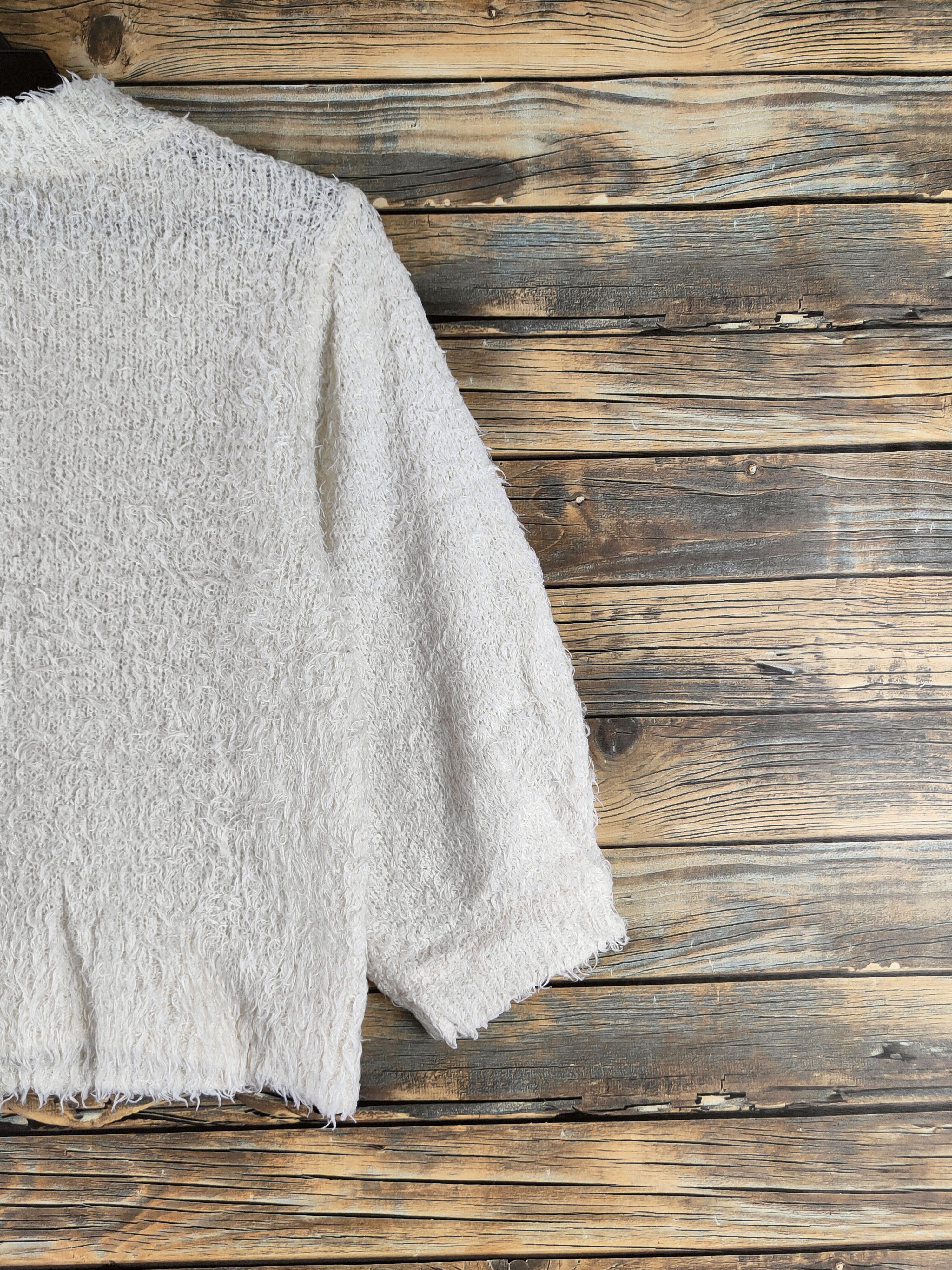 GU DL GU Ivory Fur Mohair Knitwear #46-485 Size S / US 4 / IT 40 - 9 Thumbnail