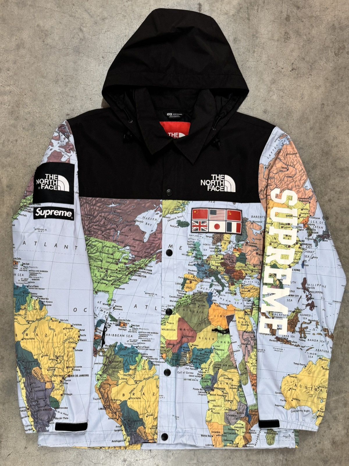image of Supreme Expedition Maps North Face Jacket 2014 in Black, Men's (Size Medium)