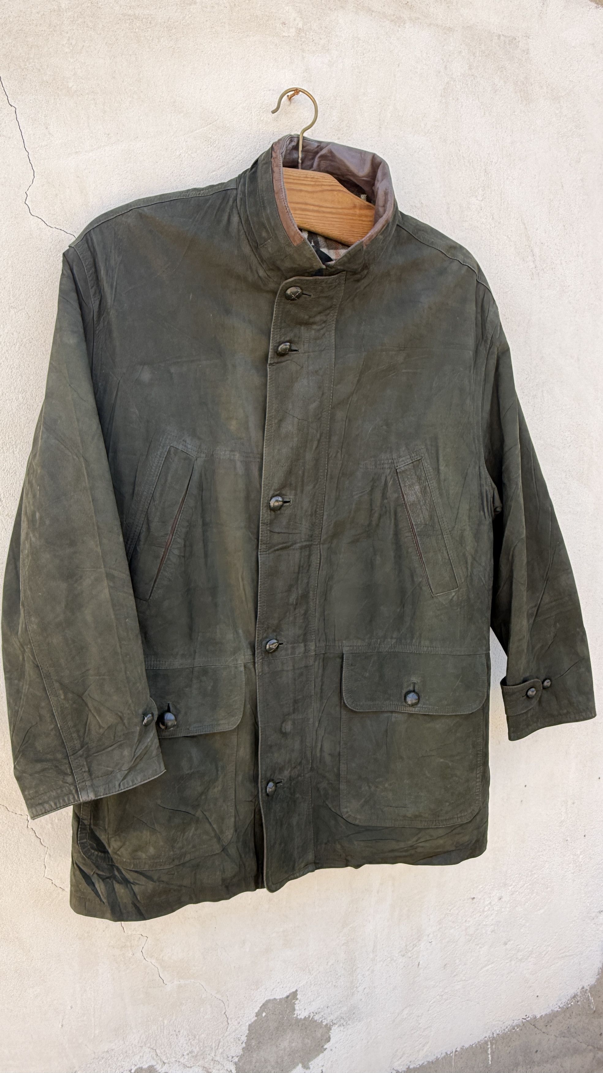 Burberry 🔥 Burberrys down jacket leather parka western Size US L / EU 52-54 / 3 - 3 Thumbnail