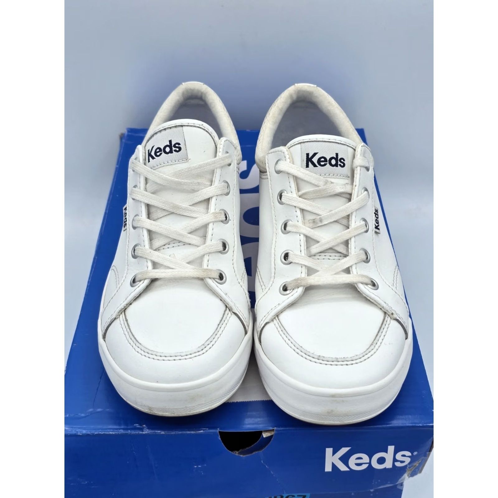 Keds Keds Women's Center4-100 White Leather Sneakers US 7M - Used Good Size US 4 / IT 34 - 3 Thumbnail