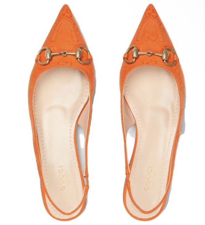 Gucci Gucci Horsebit GG Print Fabric Upper 1.5cm Flats Orange Size US 7.5 / IT 37.5 - 2 Thumbnail