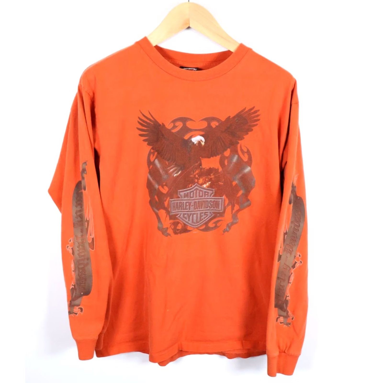 Harley Davidson VINTAGE Harley-Davidson Long Sleeve T-Shirt Mens XL Orange Eagle Michigan VTG Size US L / EU 52-54 / 3 - 2 Thumbnail