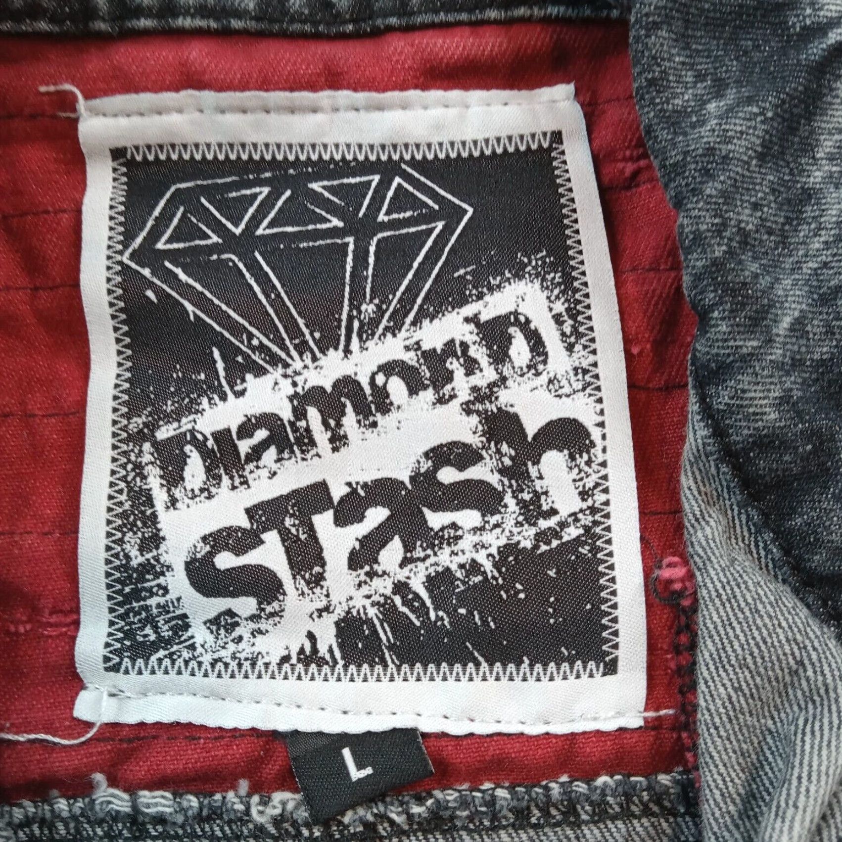 Vintage Diamond Stash Vest Mens Large Black Denim Windbreaker Size US L / EU 52-54 / 3 - 6 Thumbnail